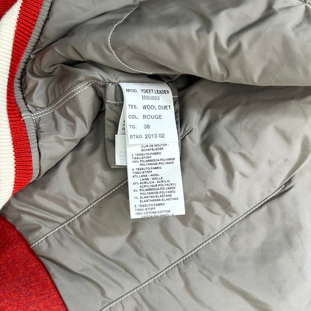 Marithé + François Girbaud Varsity Orange Leather Jacket