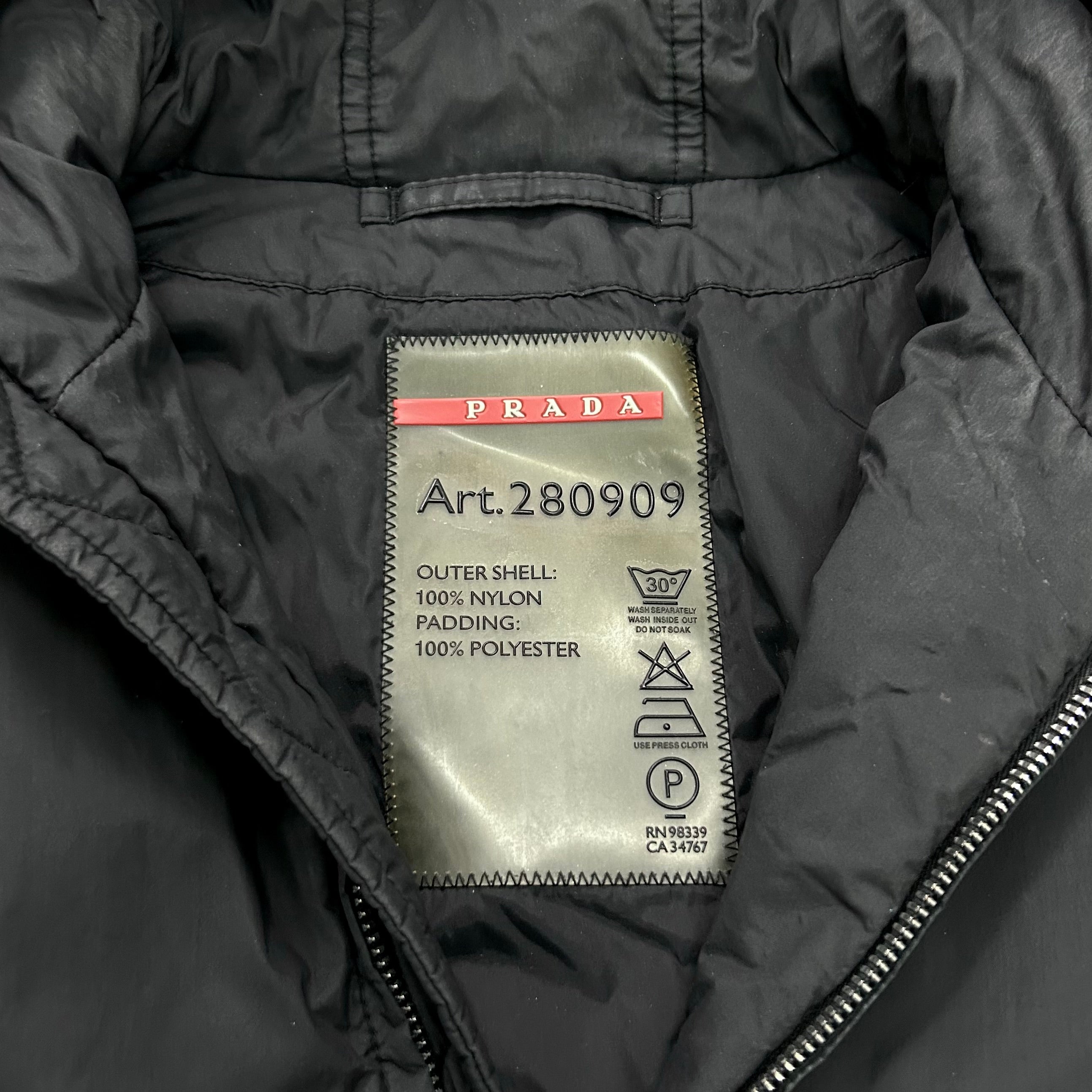 Prada Gore-Tex 2000s Dark Grey Nylon Fur Hood Coat