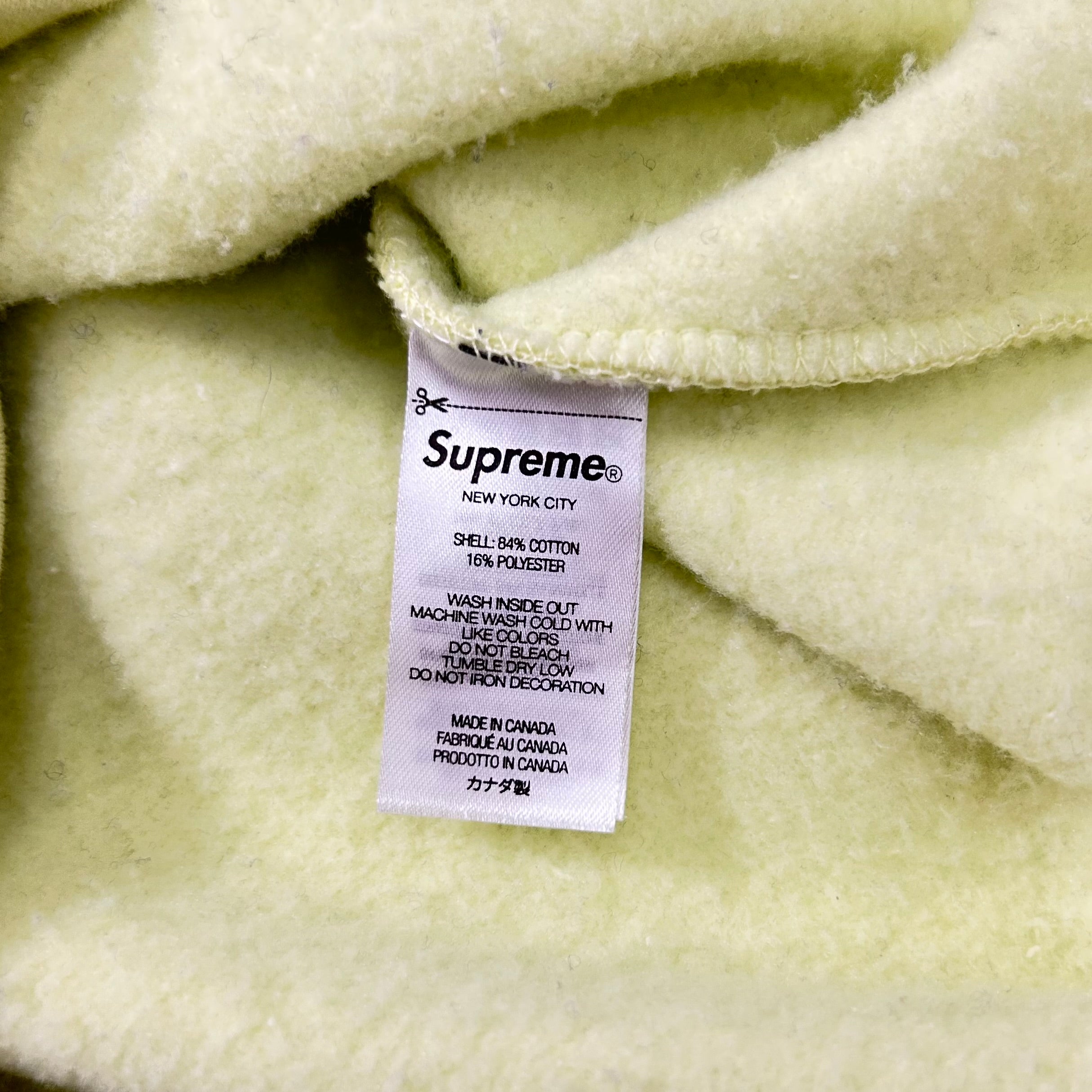 Supreme SS19 Lime Tag Logo Hoodie