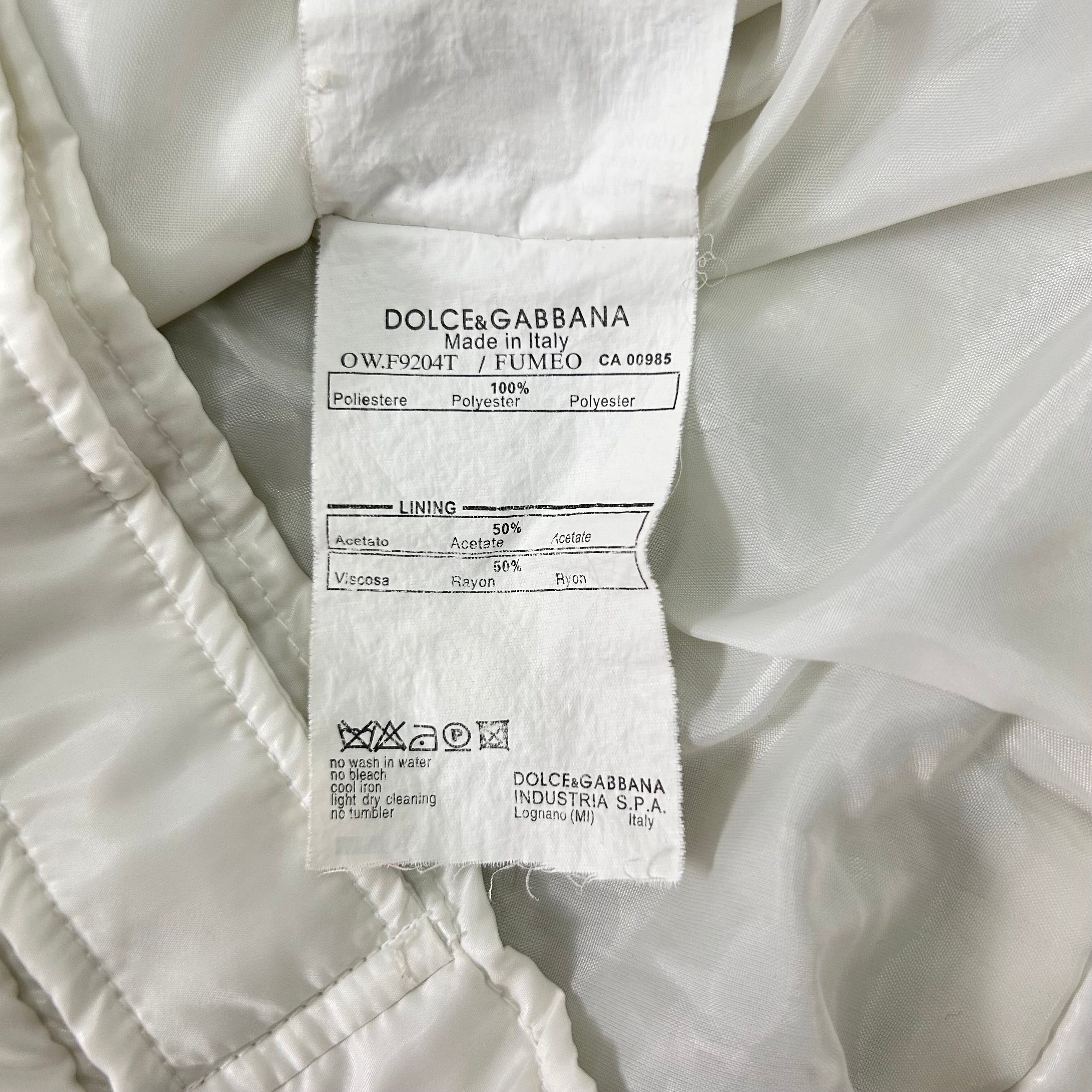Dolce & Gabbana White Nylon Cargo Jacket