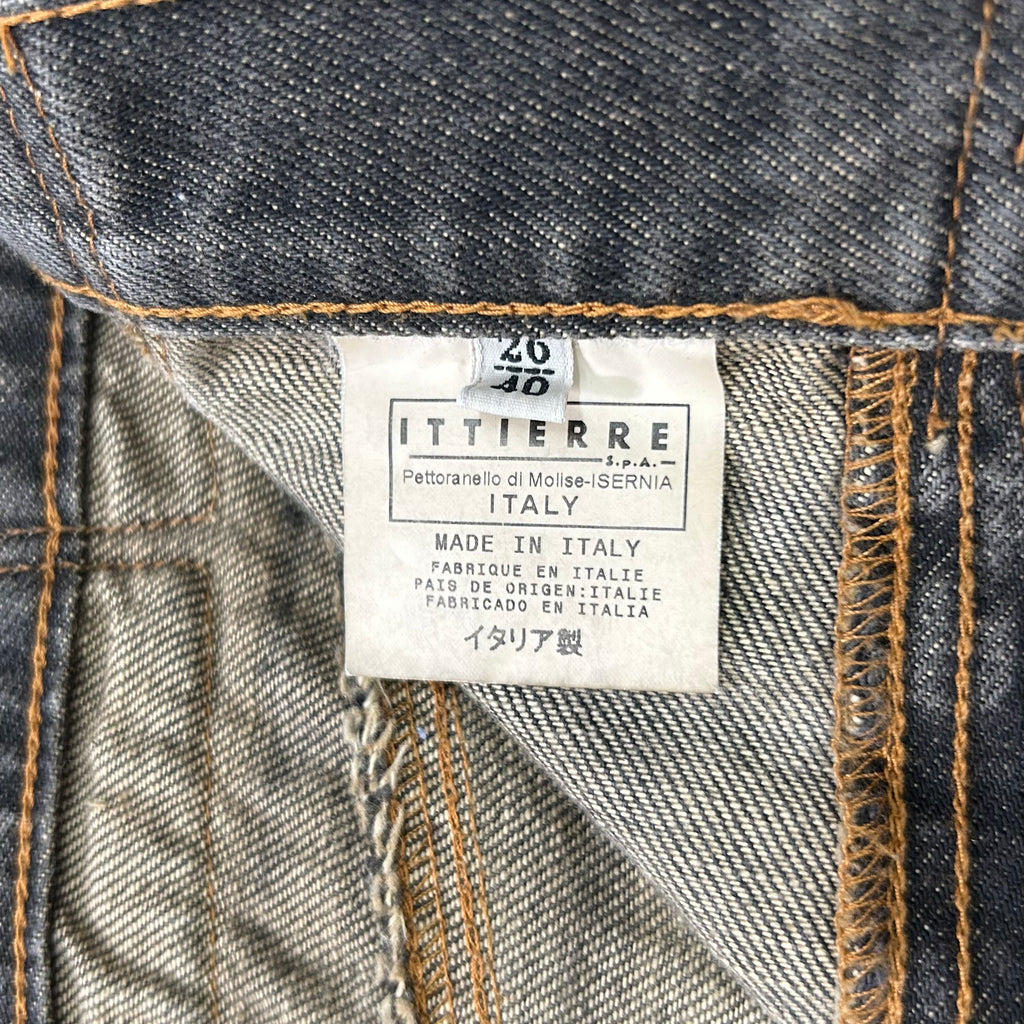 Dolce & Gabbana 2000's Leather Patchwork Denim Skirt