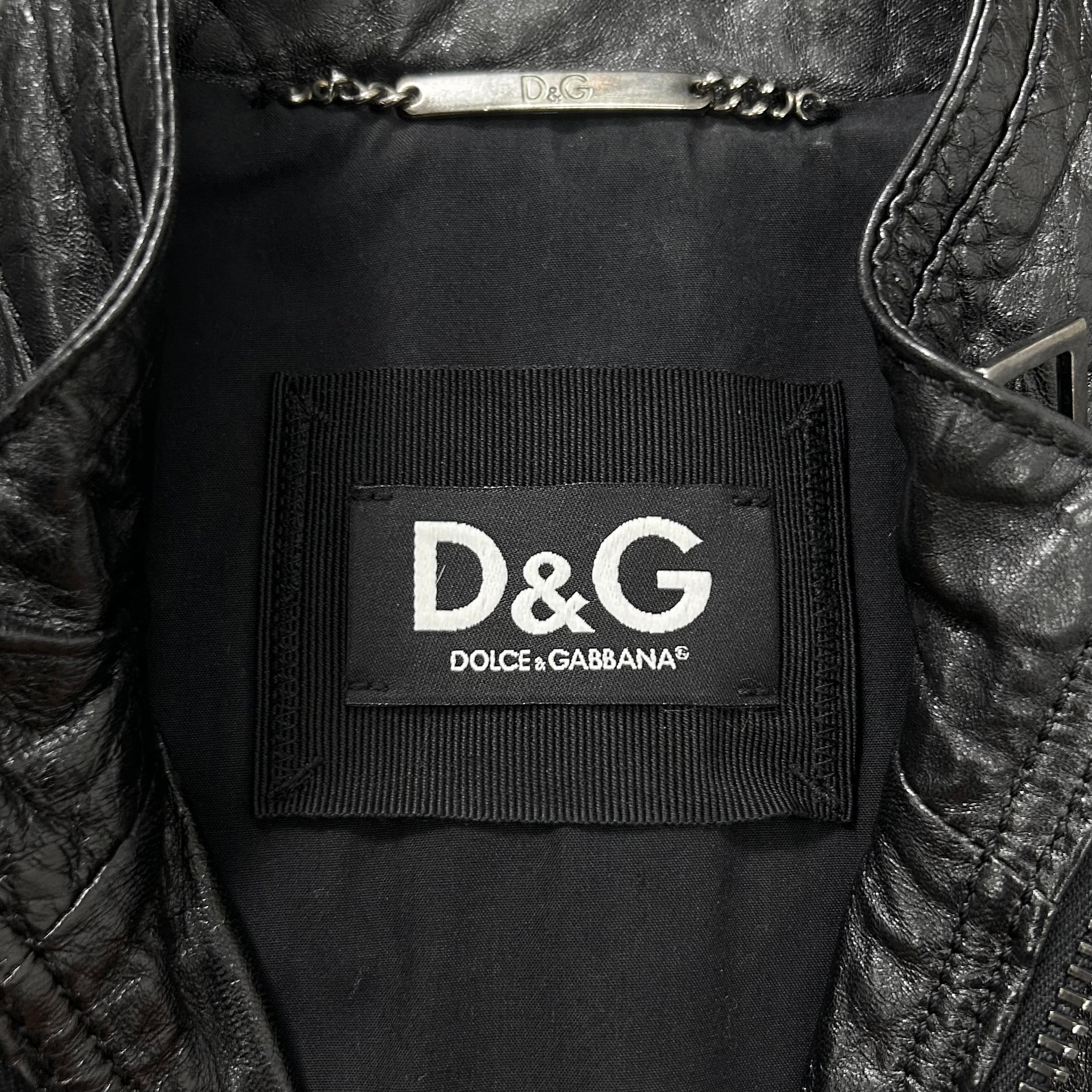 Dolce & Gabbana Black Leather Jacket