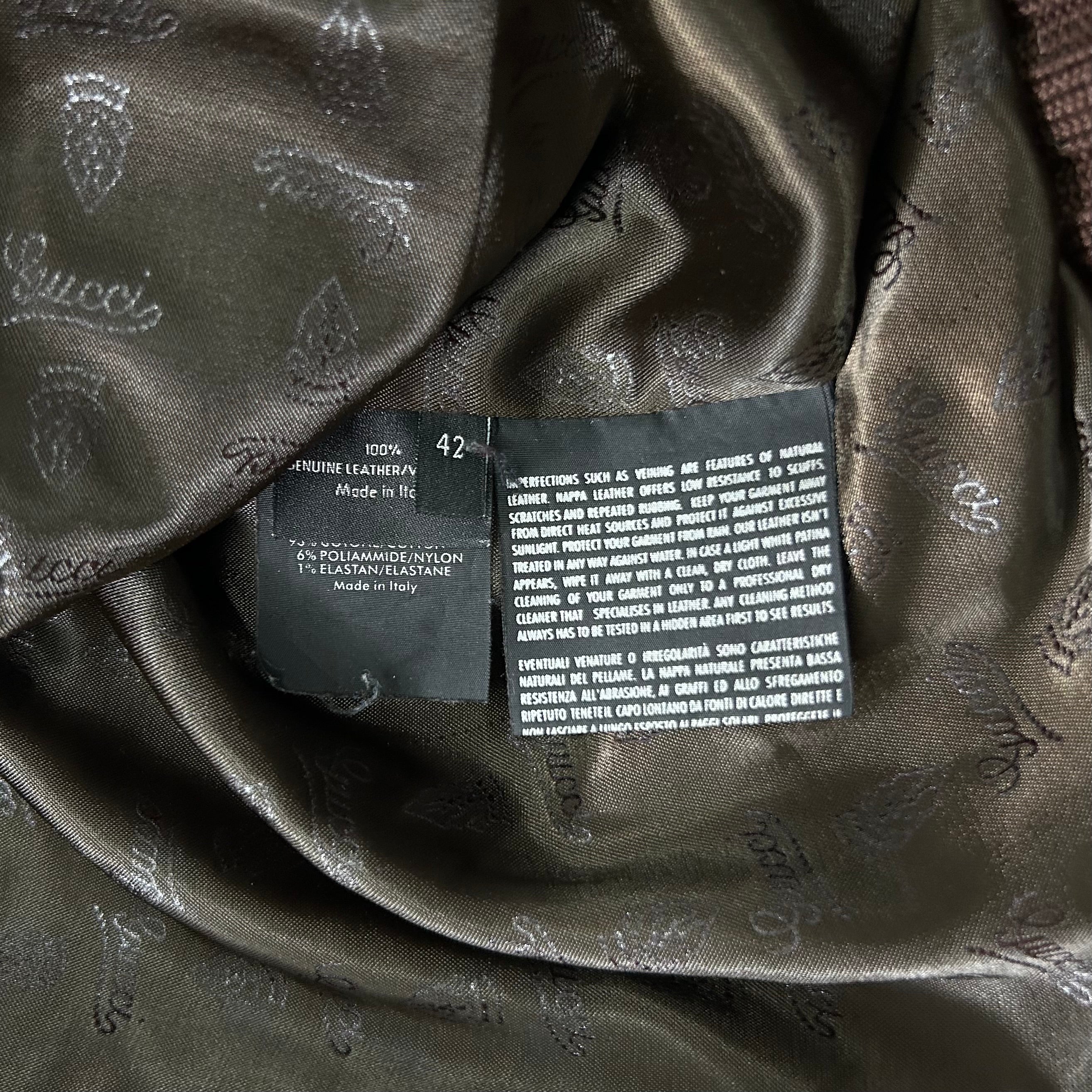 Gucci Red Leather Bomber Jacket