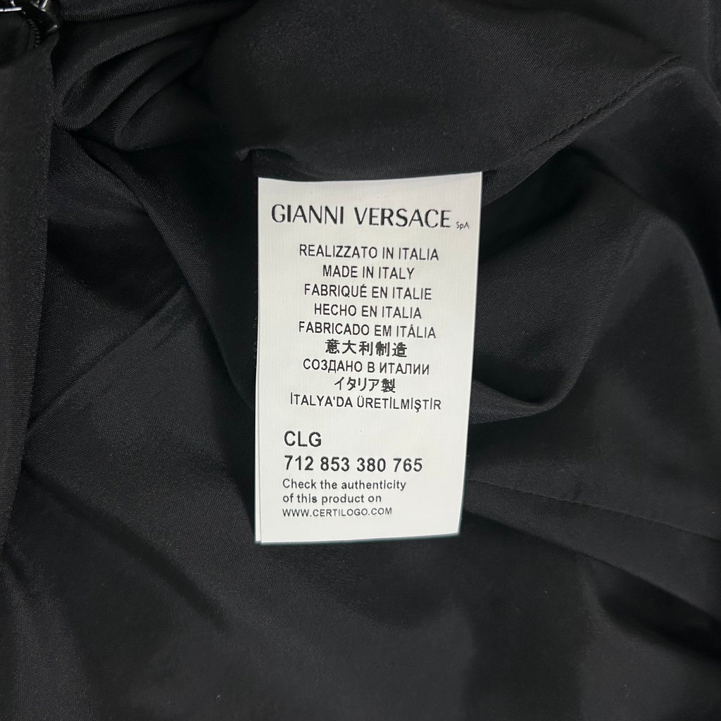 Versace Black Gold-Studded Bodycon Mini Skirt