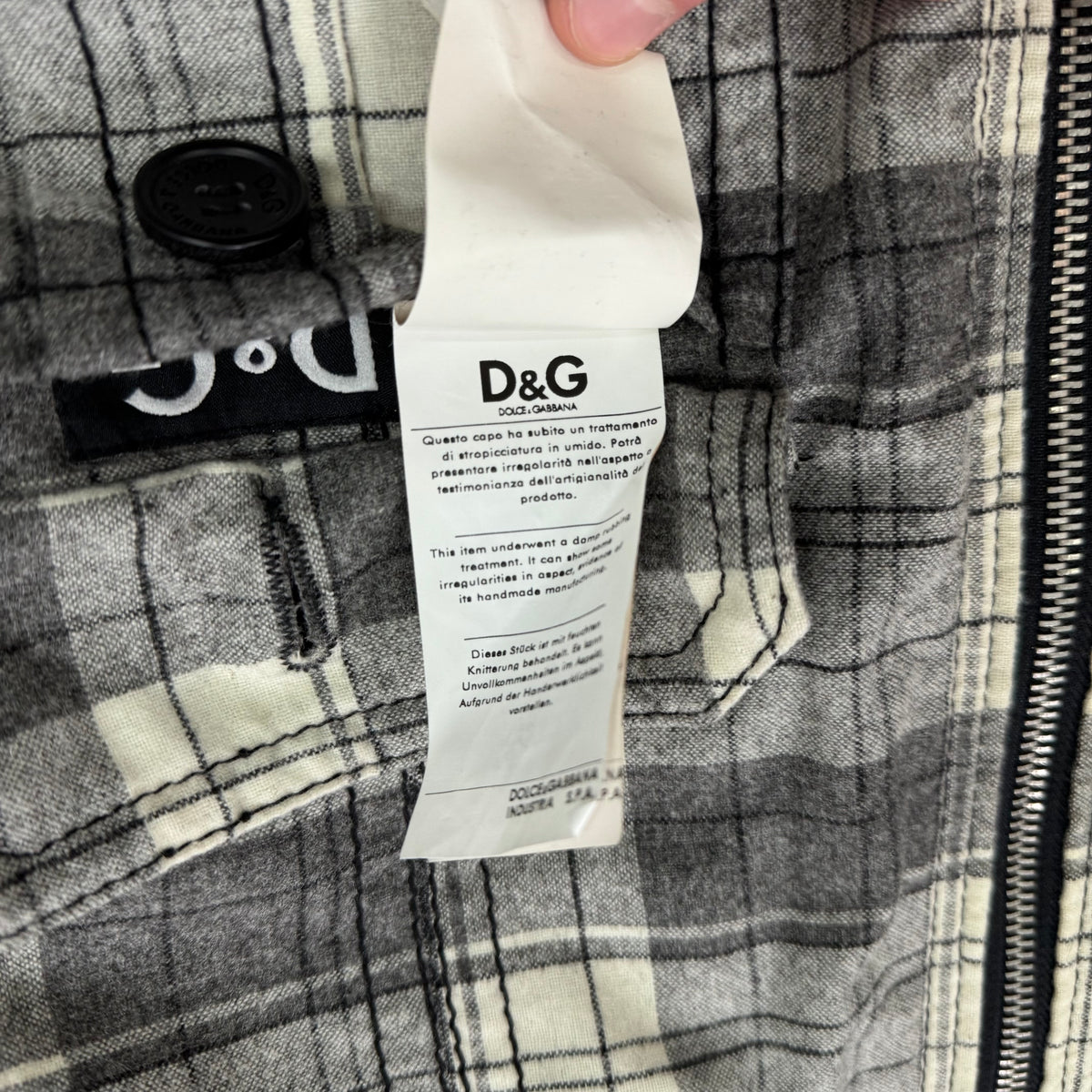 Dolce & Gabbana Reversible Patchwork Leather Checkered Jacket