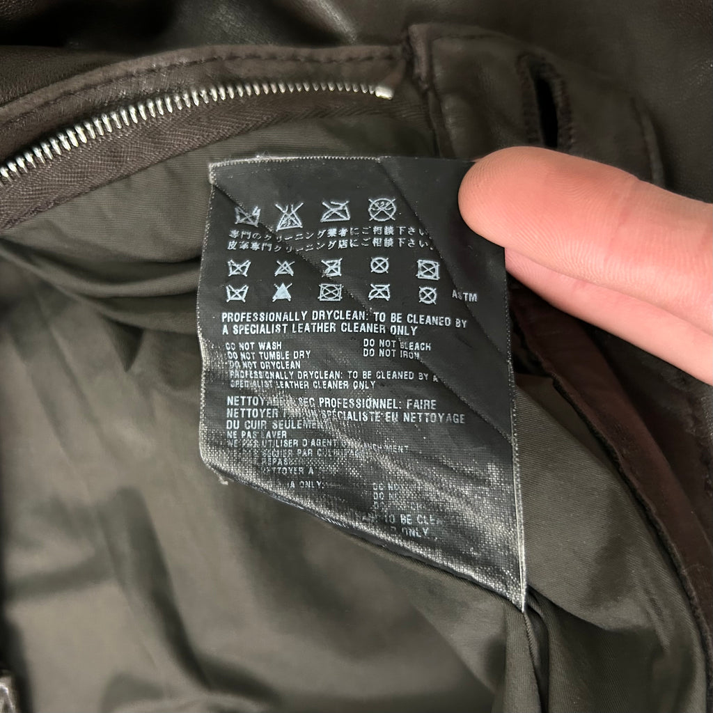 2000s Prada Brown Motorcycle Leather Pants