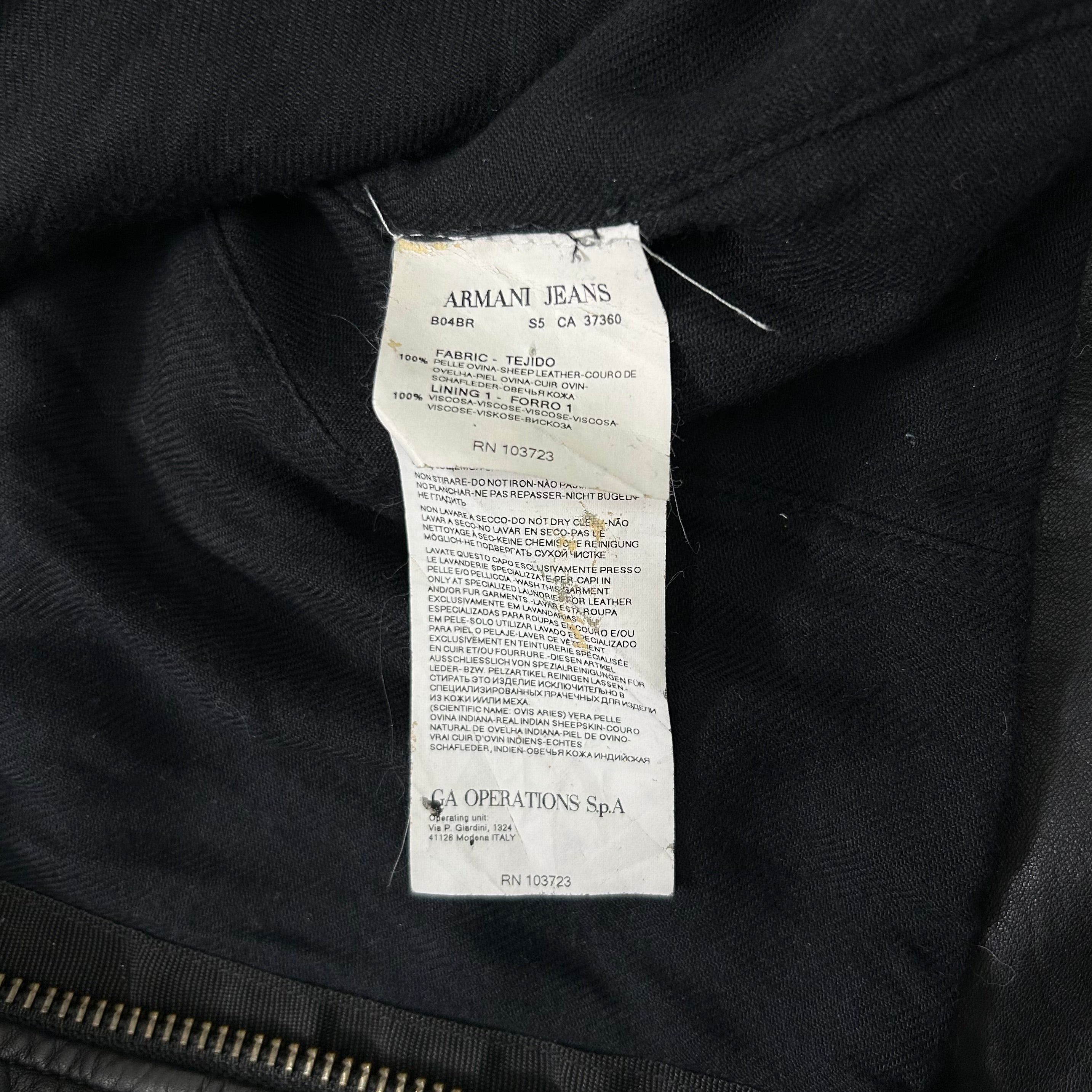 Armani Jeans Avant-Garde Black Leather Jacket