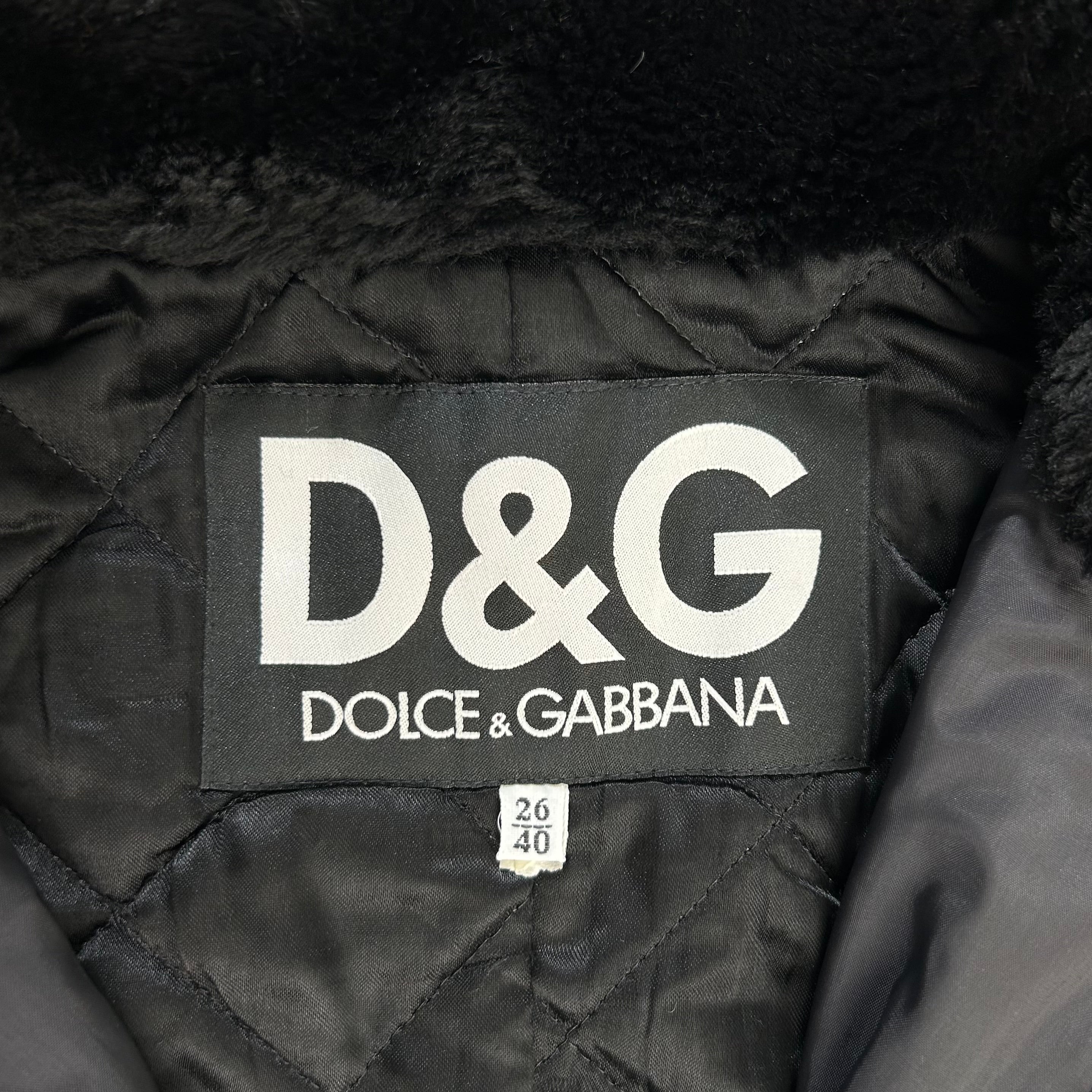 Dolce & Gabbana 2000s Cropped Fur Puffer Jacket