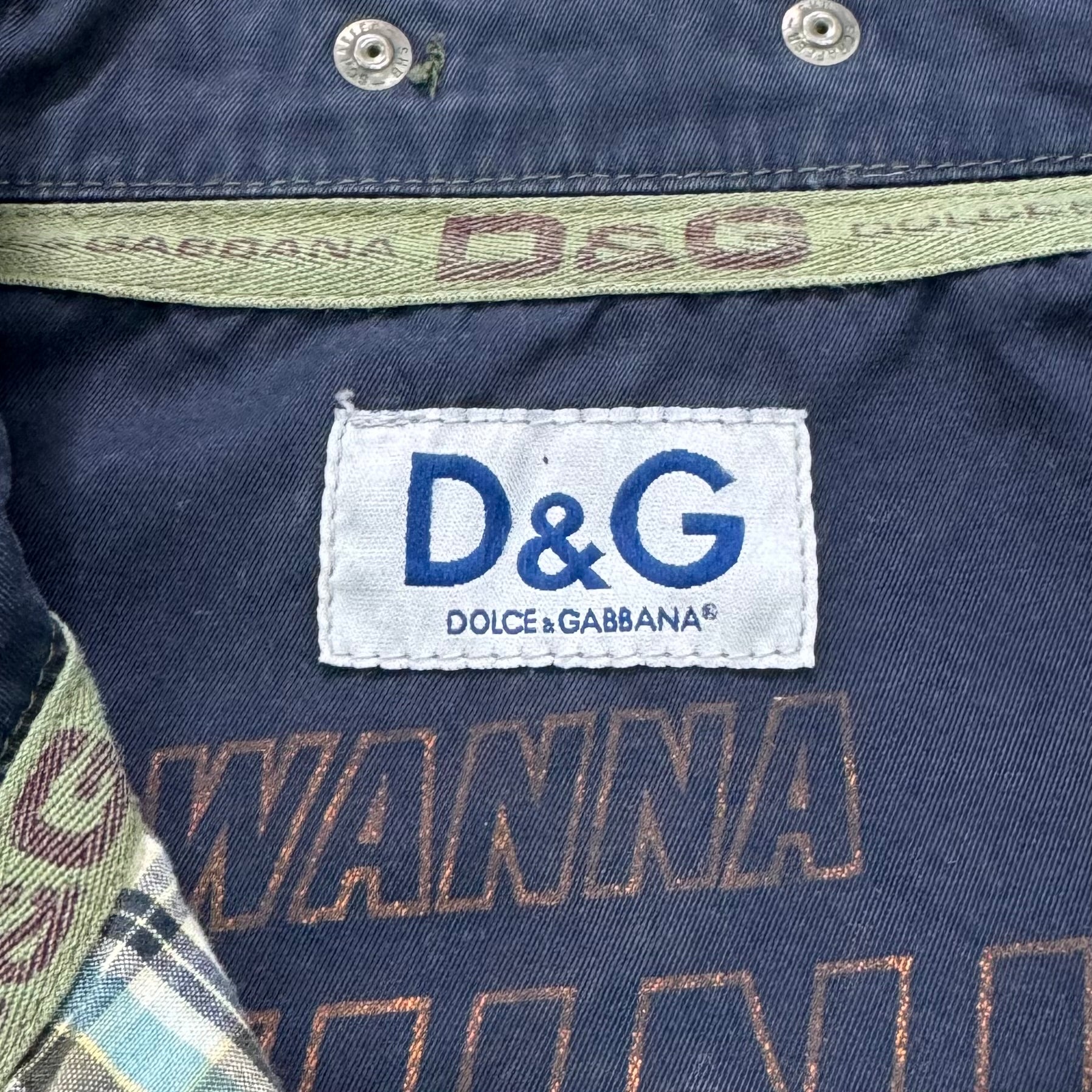 Dolce & Gabbana D&G Teal Plaid Multi-Pocket Bomber Jacket