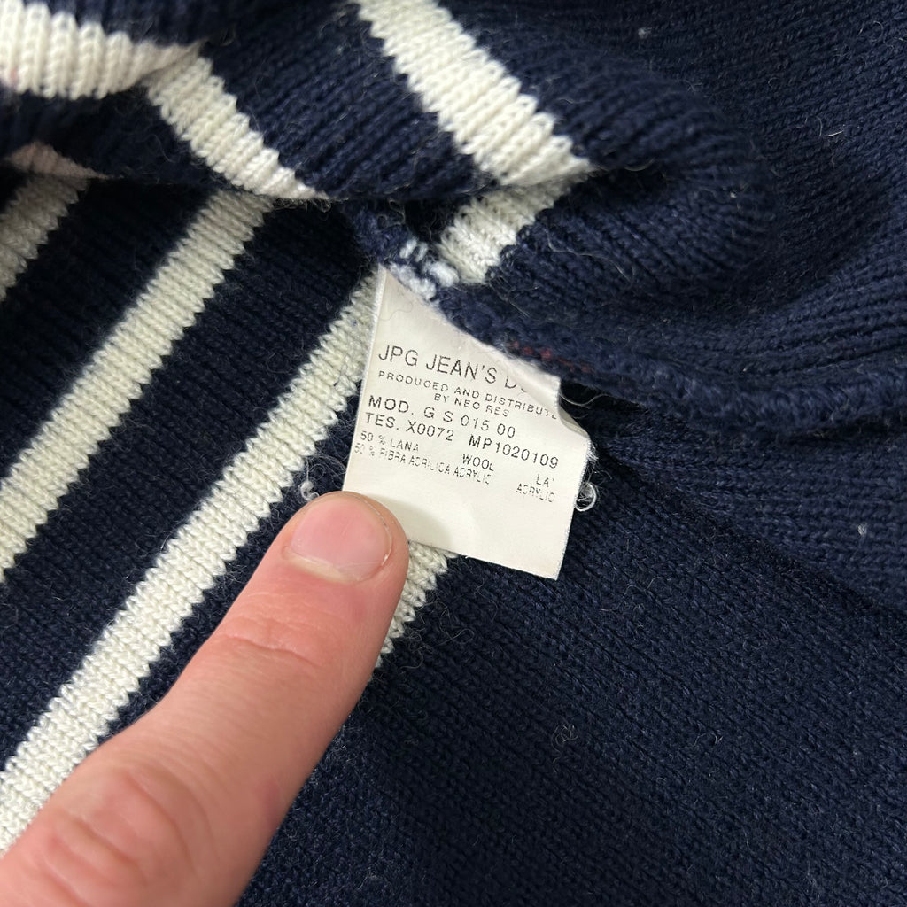 Jean Paul Gaultier 1990s Classic Navy White Striped Jersey