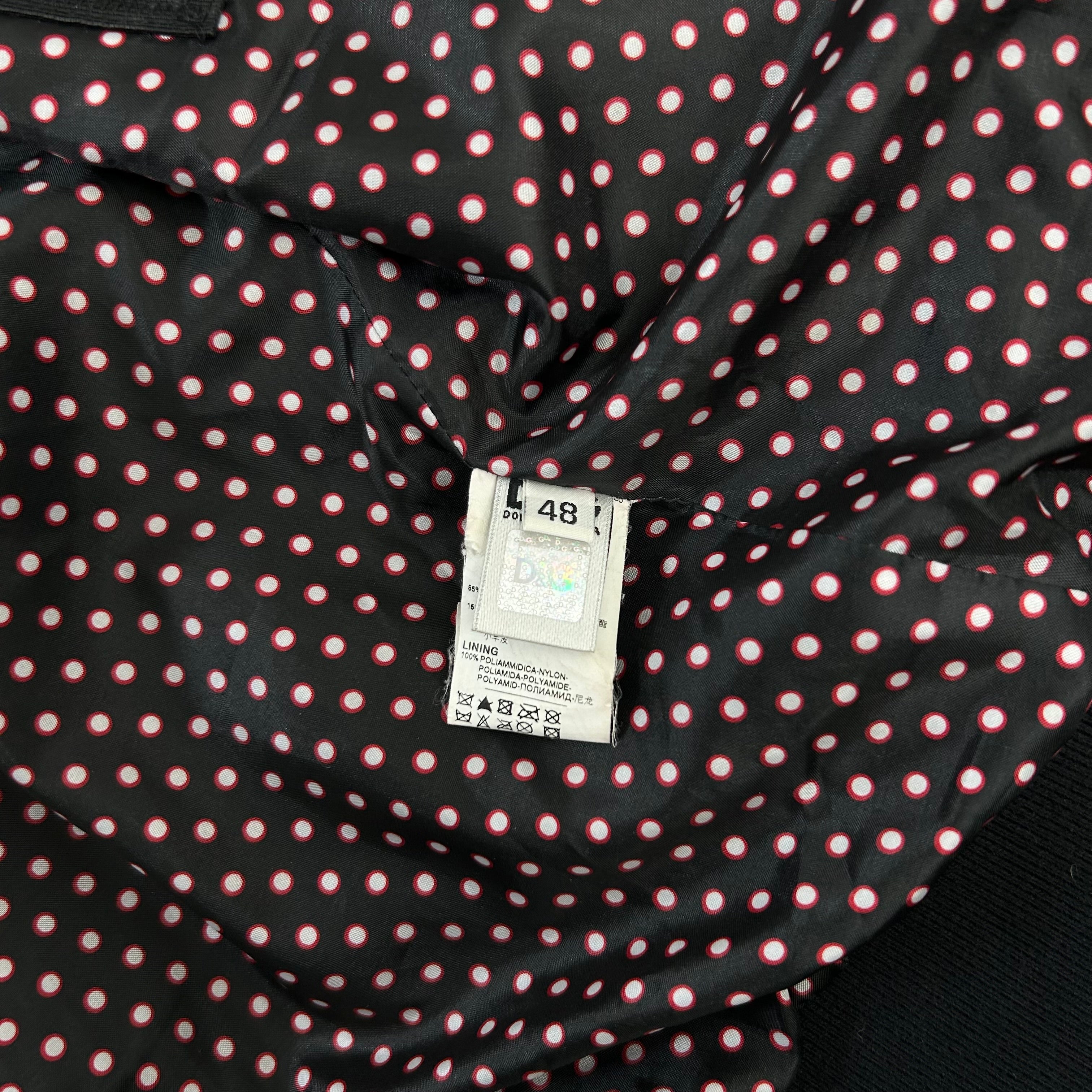 Dolce & Gabbana Nylon Leather Black Jacket