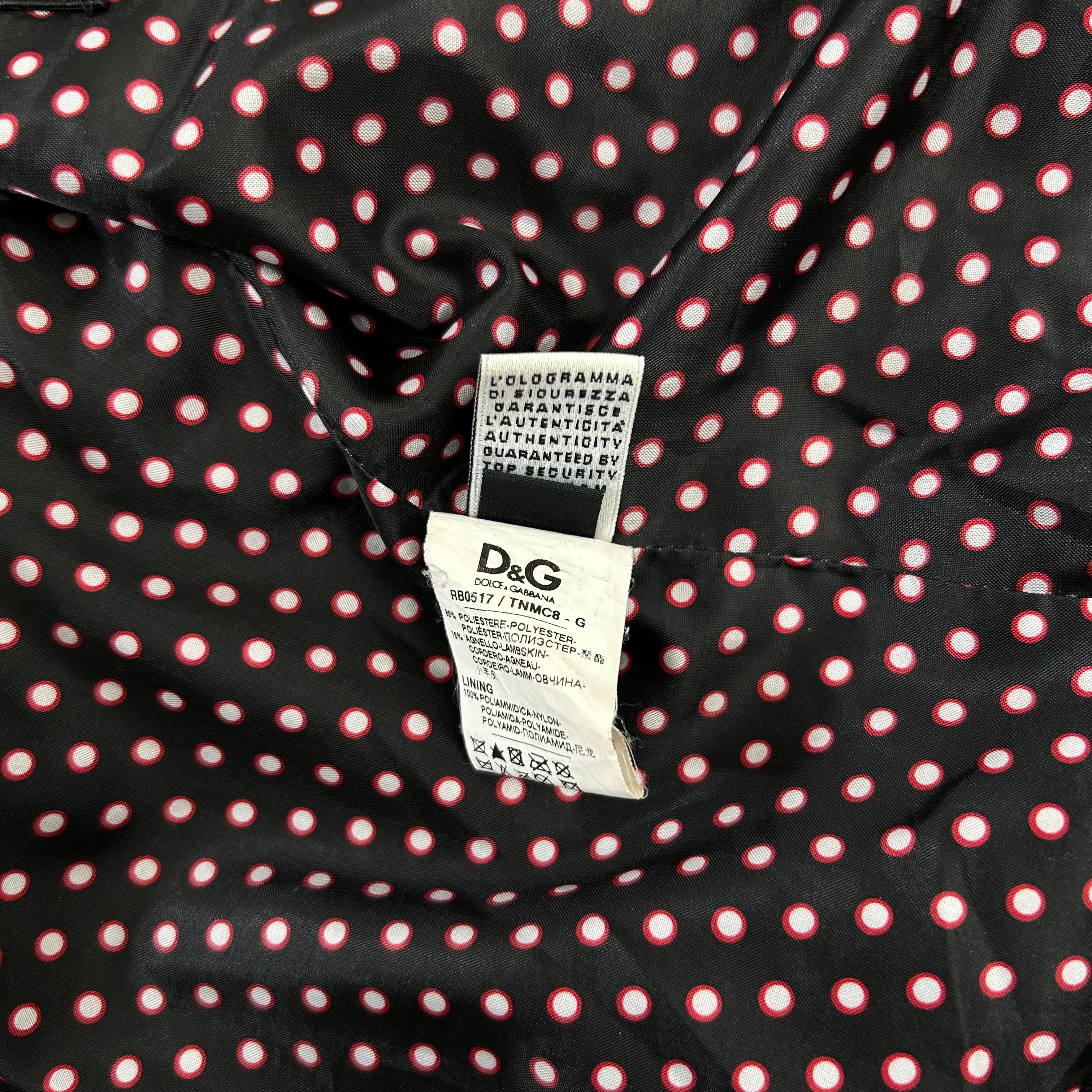 Dolce & Gabbana Nylon Leather Black Jacket