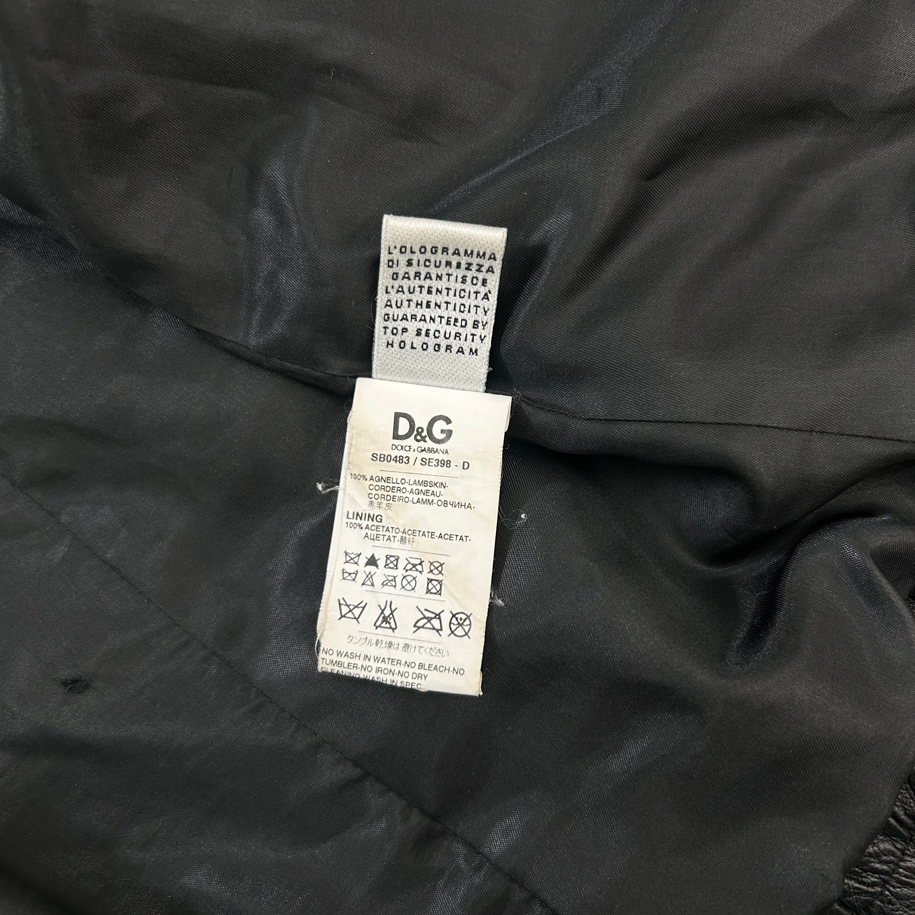 Dolce & Gabbana 2000's Leather Black Leather Jacket