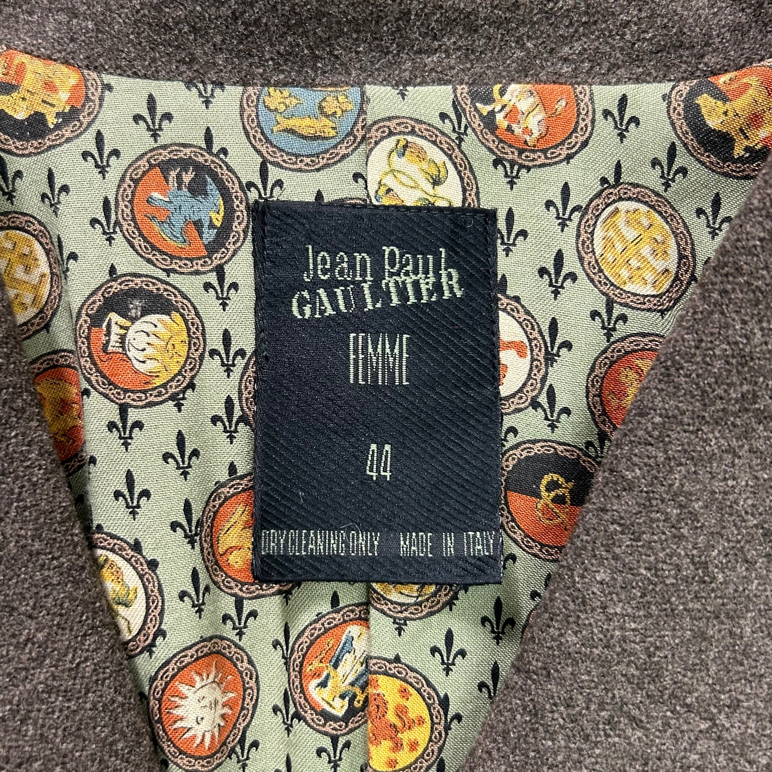 Jean Paul Gaultier Femme Brown Wool Blazer Jacket