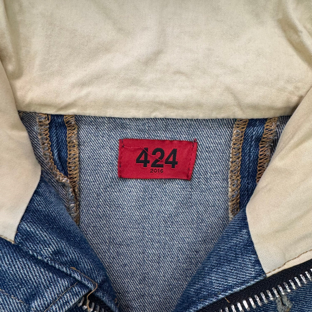 424 Wash Denim 2016 Hooded Parka Jacket