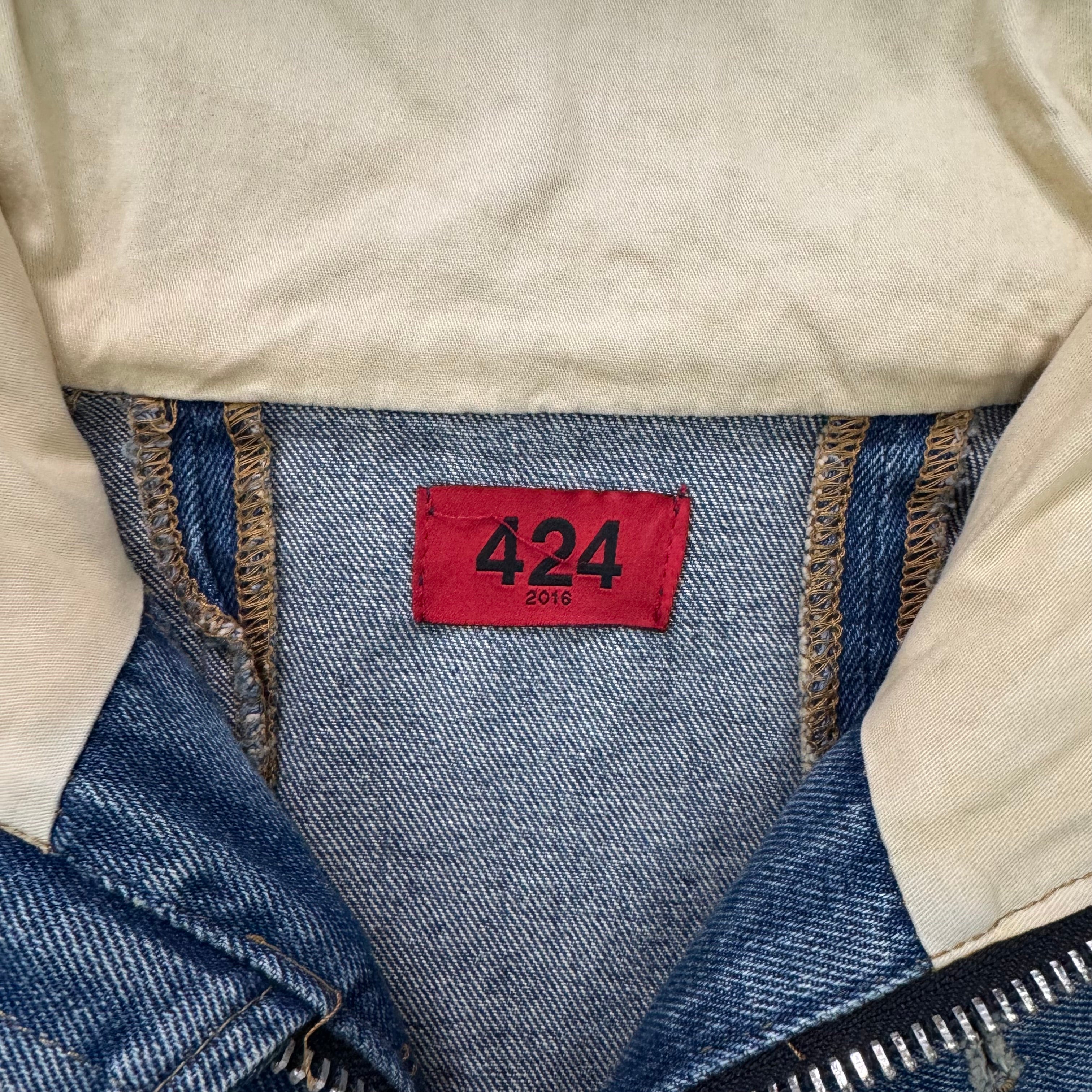 424 Wash Denim 2016 Hooded Parka Jacket