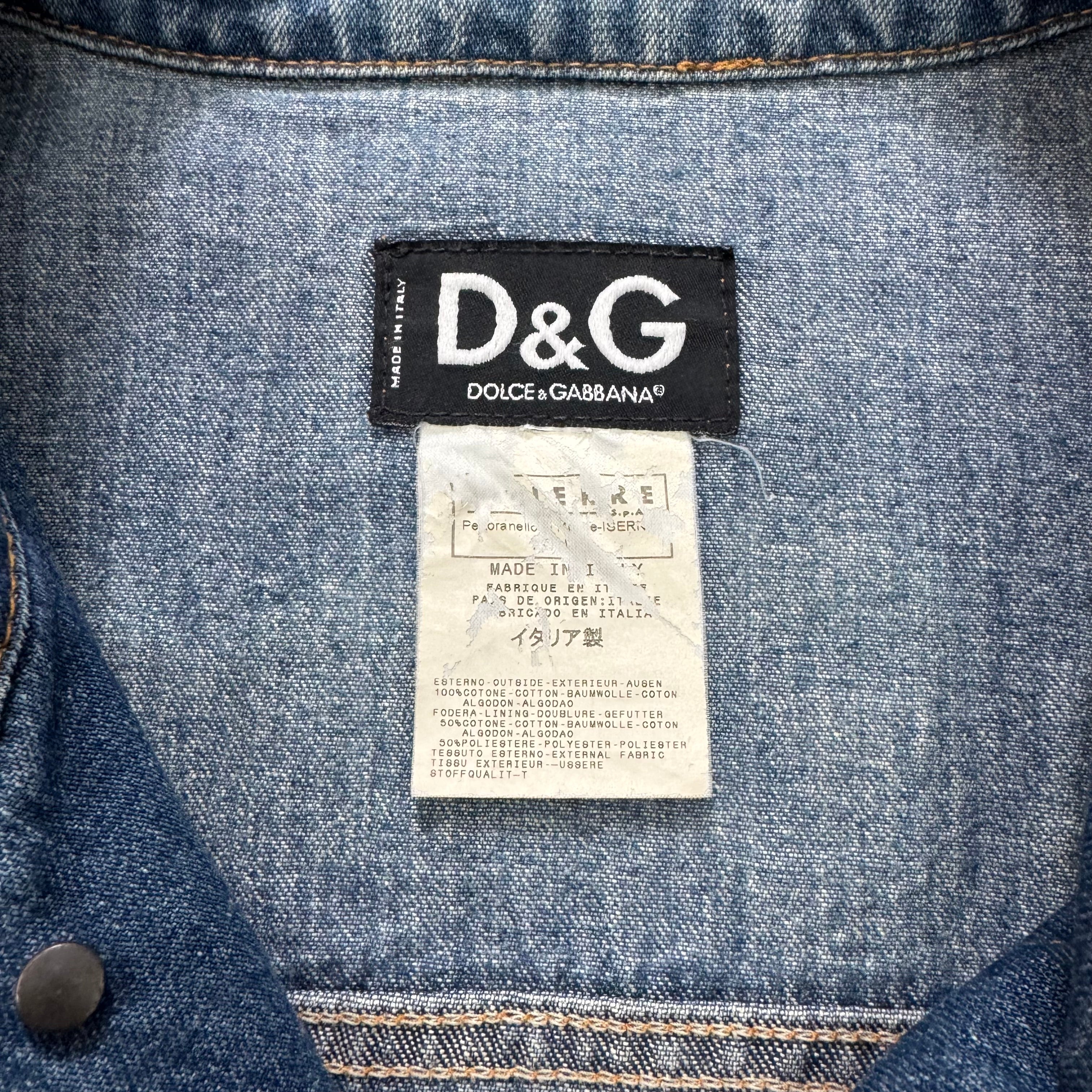 Dolce & Gabbana "Feel Energetic" Deconstructed Denim Hoodie Jacket