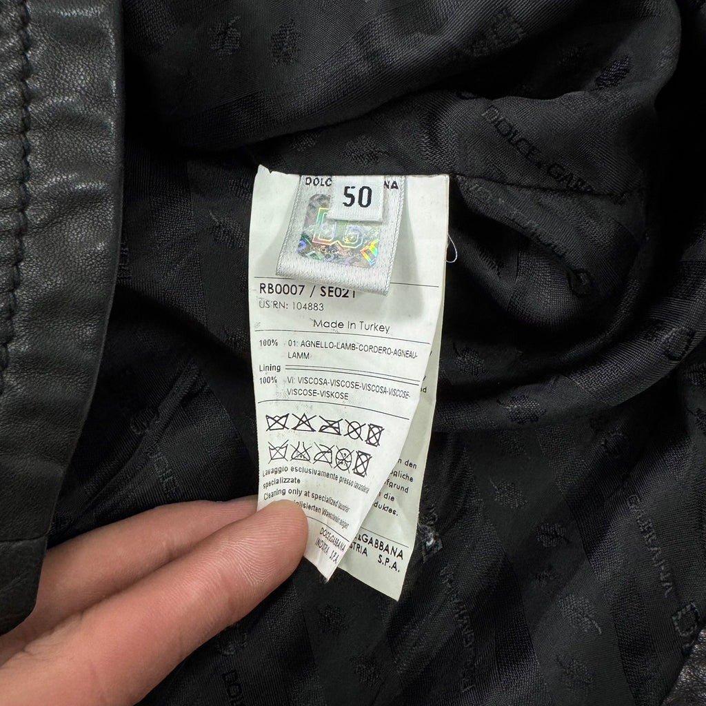 Dolce & Gabbana 2000's Multi-Pocket Leather Utility Jacket