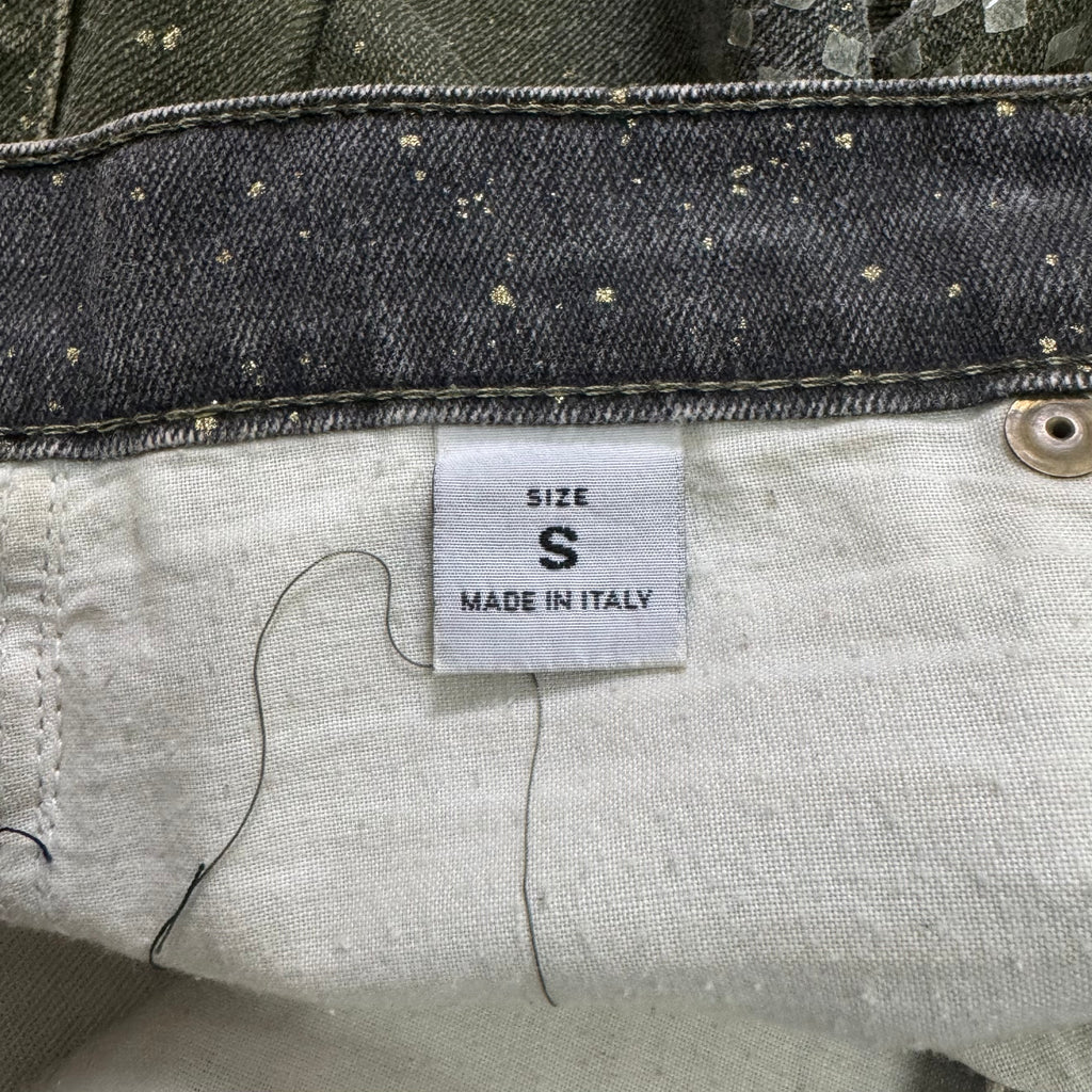 Roberto Cavalli Cannabis Leaf Crystal Embellished Jeans
