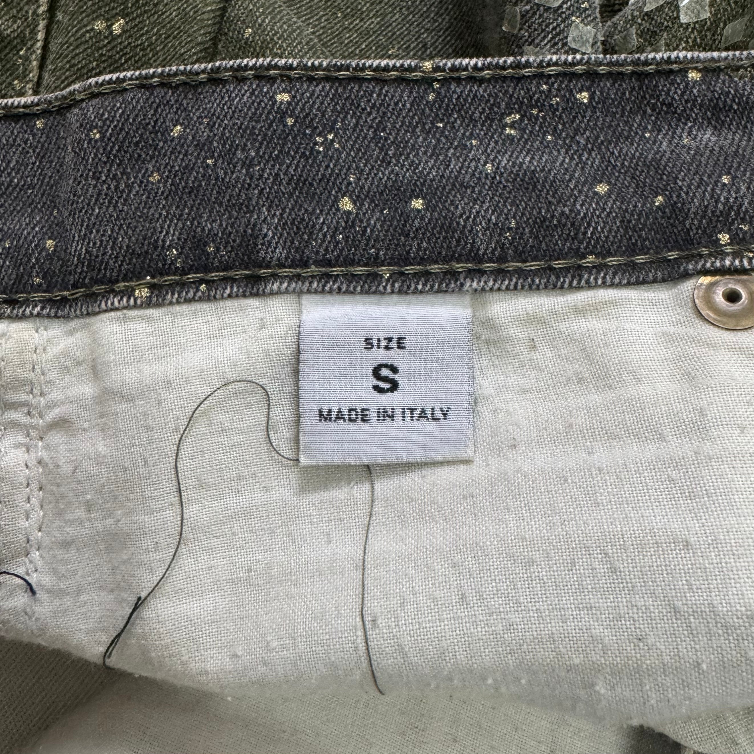 Roberto Cavalli Cannabis Leaf Crystal Embellished Jeans
