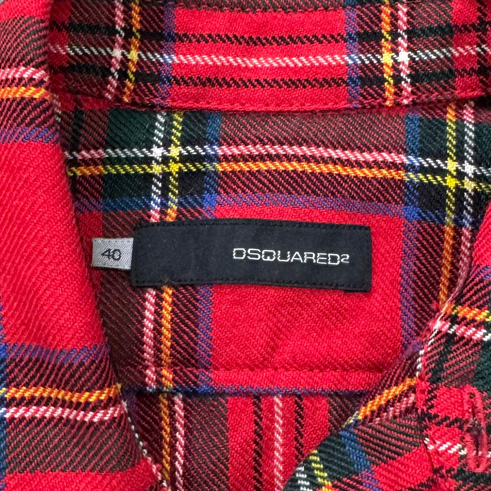Dsquared2 Red Tartan Plaid Sleeveless Frayed Shirt