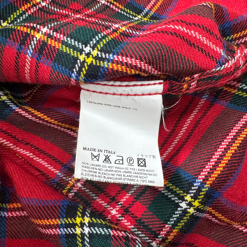 Dsquared2 Red Tartan Plaid Sleeveless Frayed Shirt