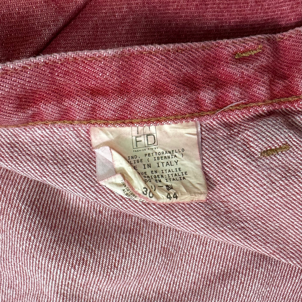 Just Cavalli 2000's Washed Red Crystal Embellished Flared Jeans