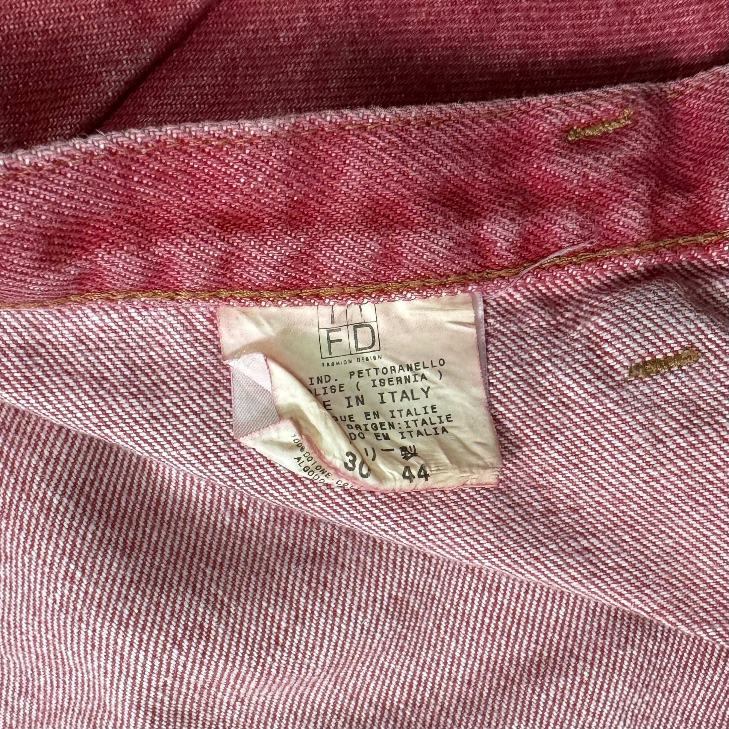 Just Cavalli 2000's Washed Red Crystal Embellished Flared Jeans