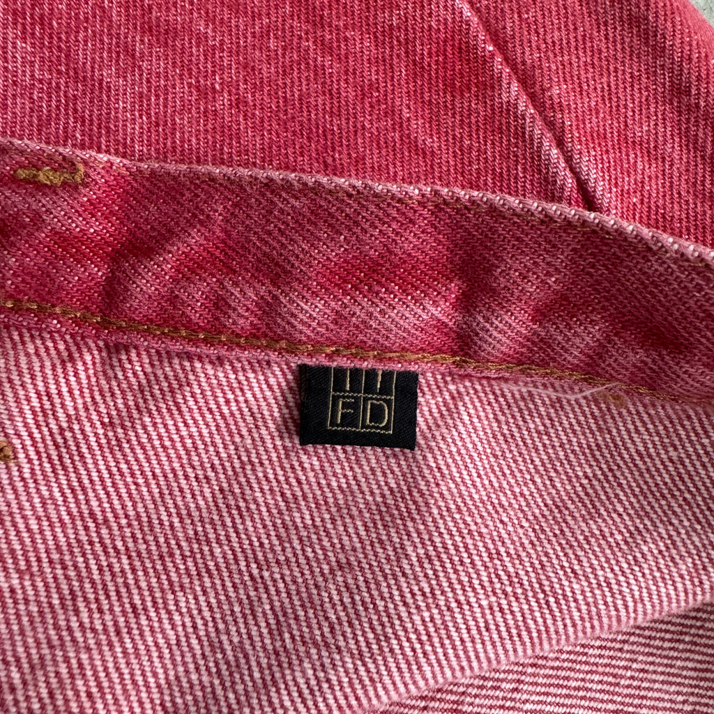 Just Cavalli 2000's Washed Red Crystal Embellished Flared Jeans
