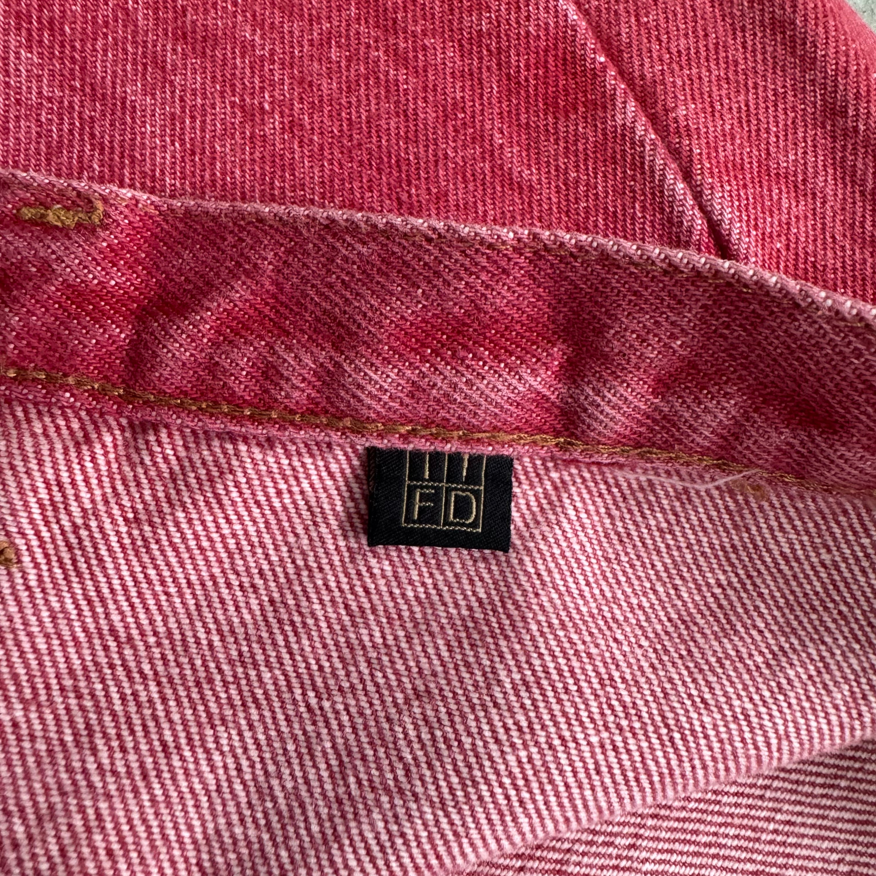 Just Cavalli 2000's Washed Red Crystal Embellished Flared Jeans