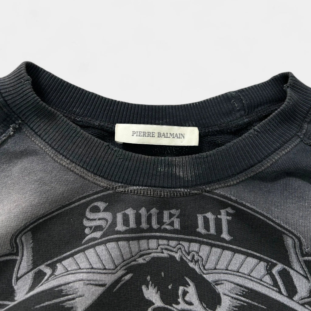 Balmain Sons Of Pierre Balmain Graphic Crewneck Black