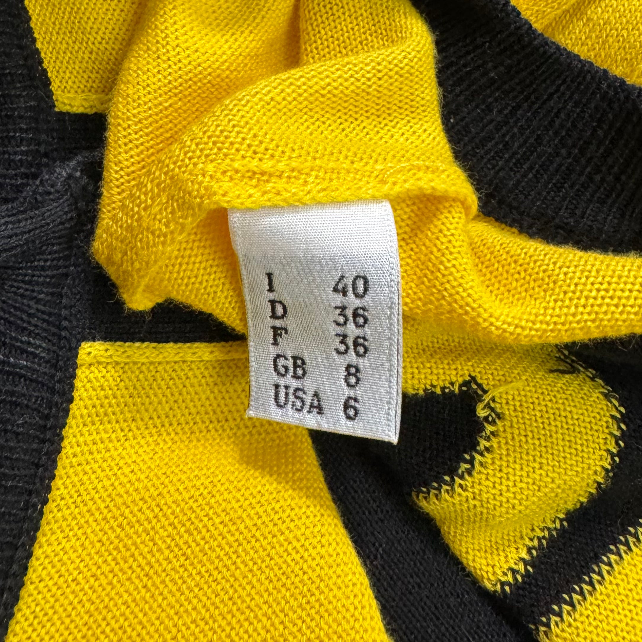 Moschino SS19 Runway 'Caution' Yellow Cardigan
