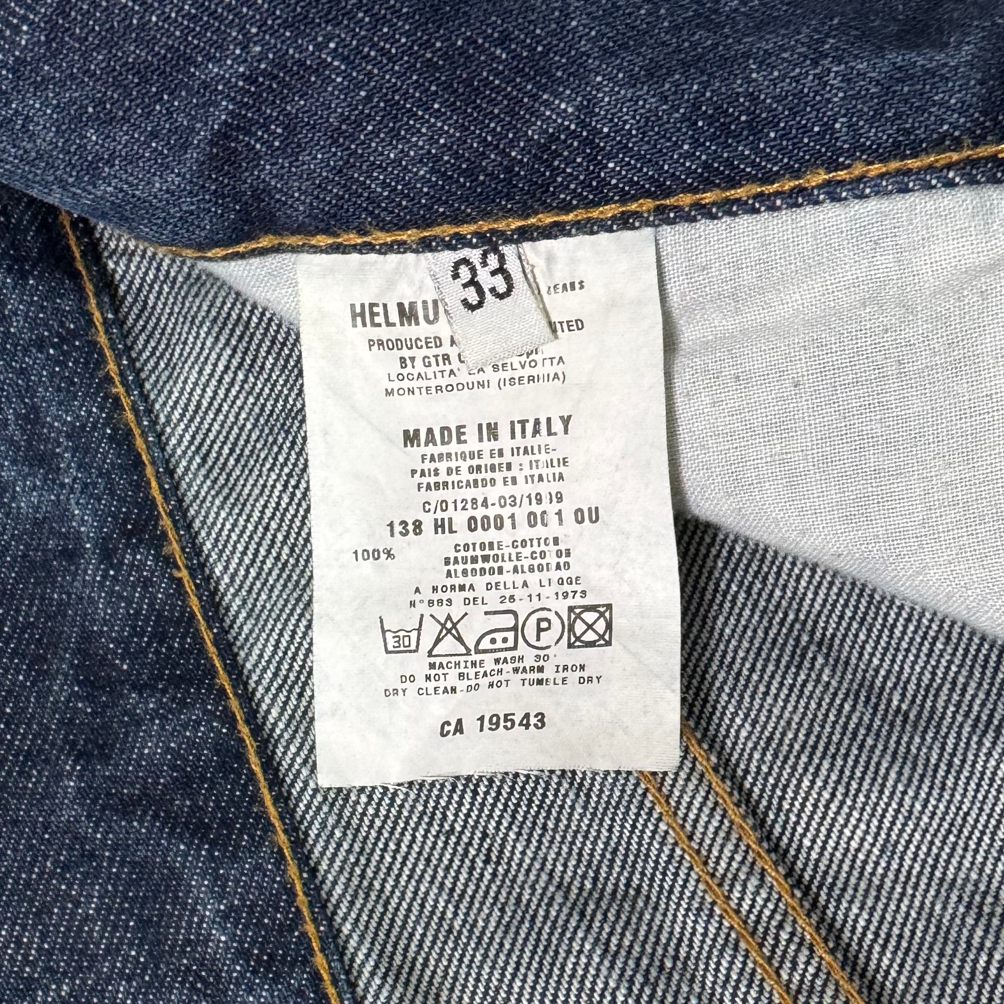 Helmut Lang 1998 Raw Denim Flared Jeans