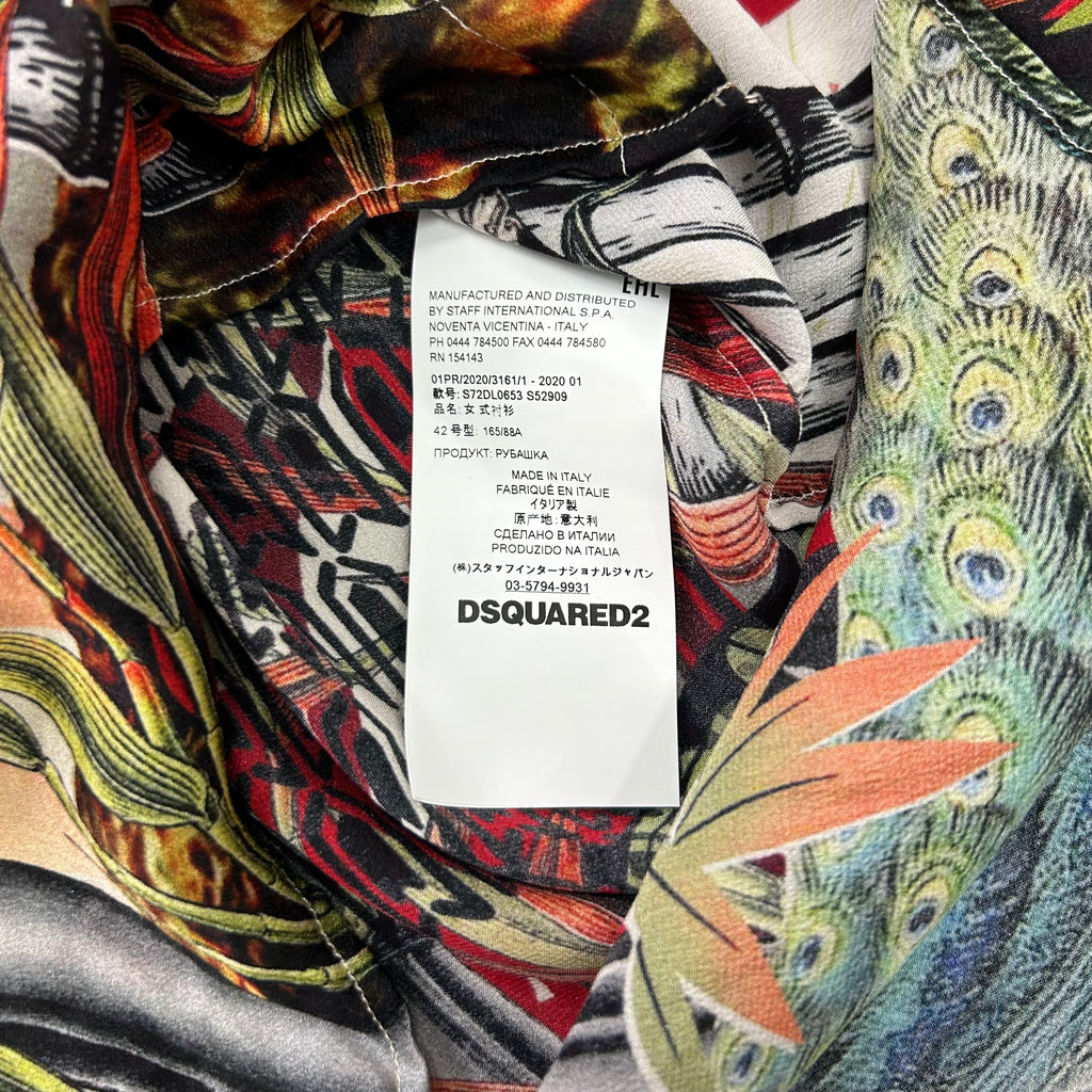 Dsquared2 SS17 "Chinoiserie" Jungle Print Silk Shirt