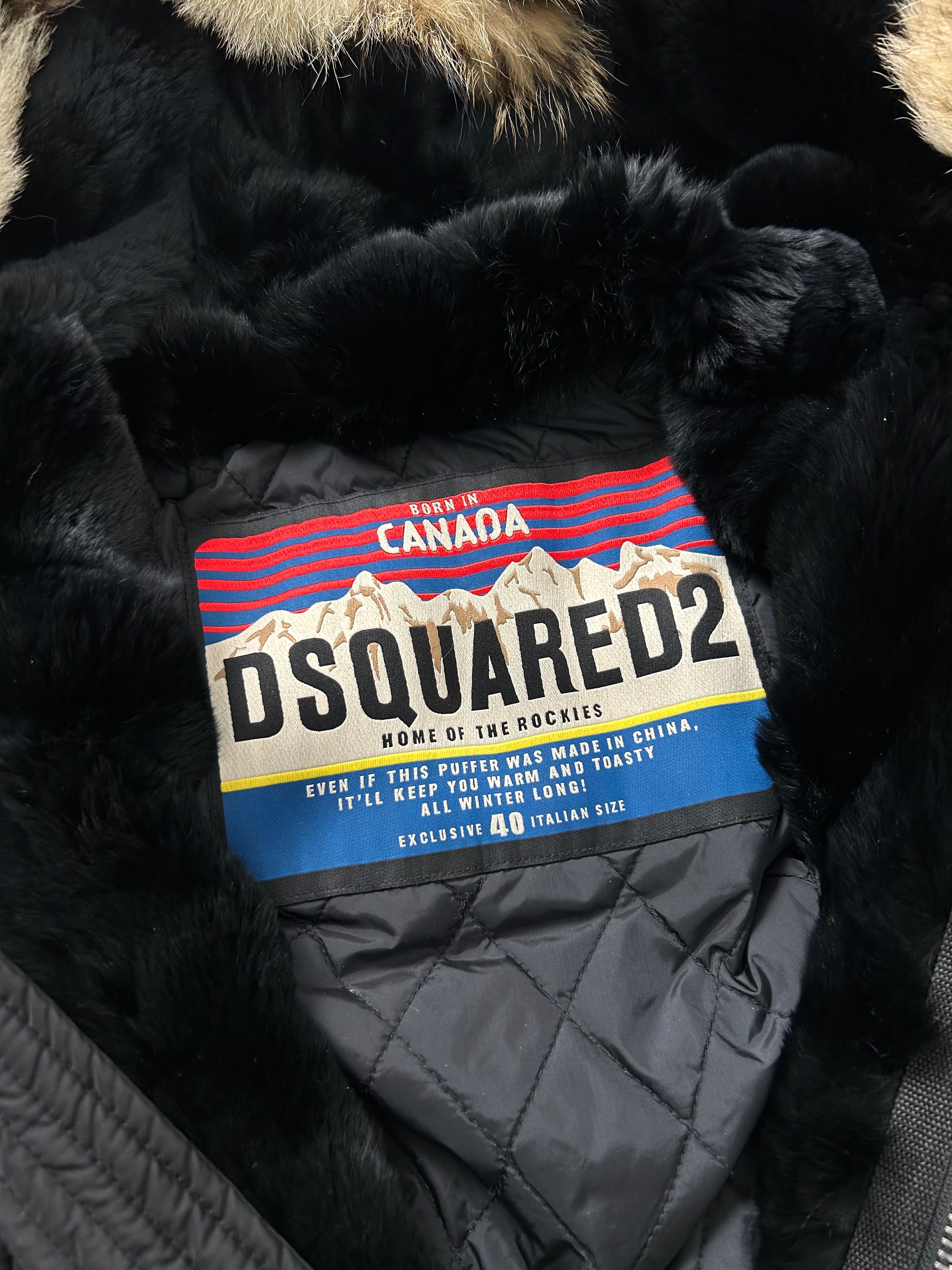 Dsquared2 Fur Bomber Jacket Black