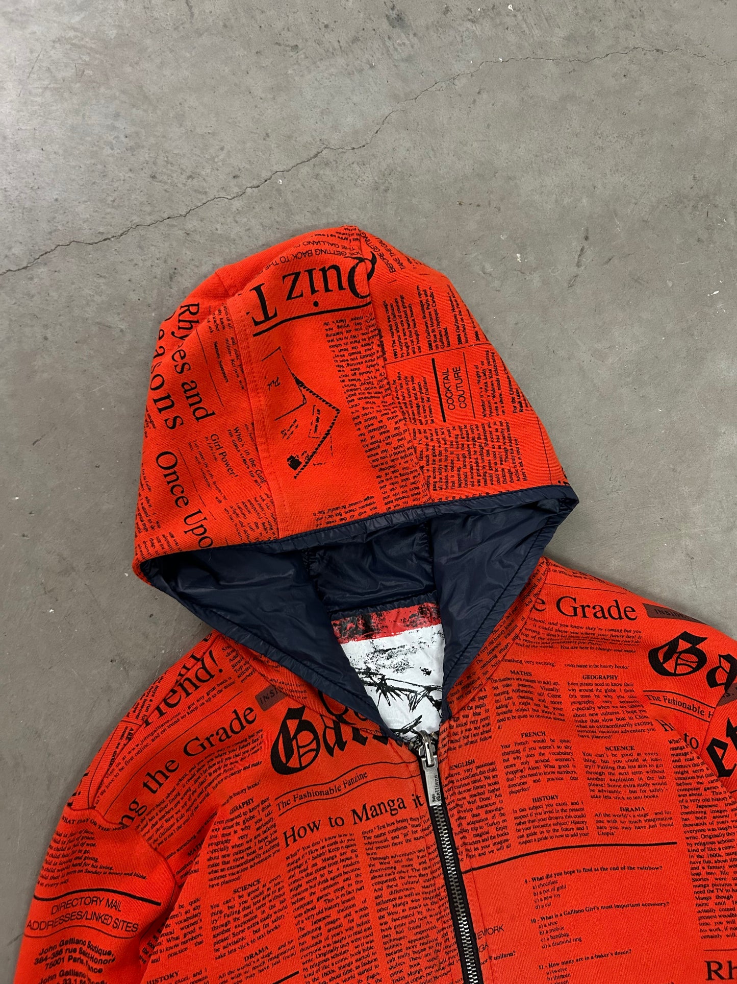John Galliano Newspaper Hoodie (S)