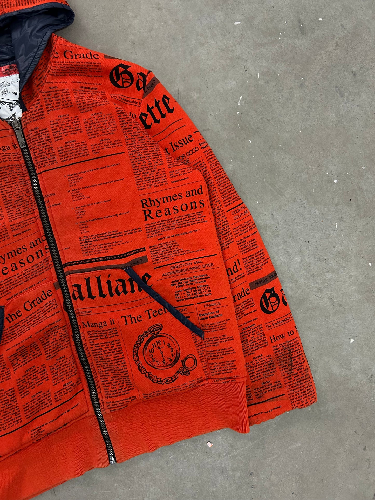John Galliano Newspaper Hoodie (S)