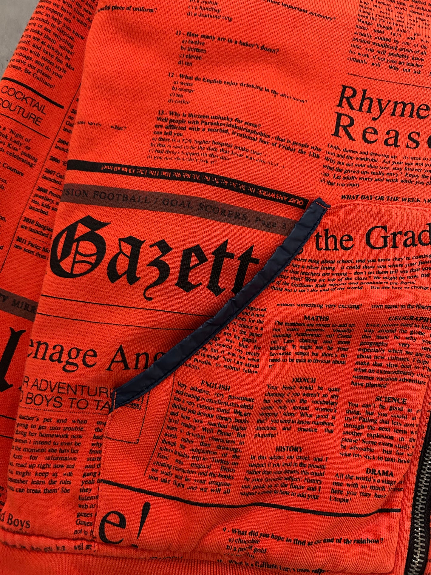John Galliano Newspaper Hoodie (S)