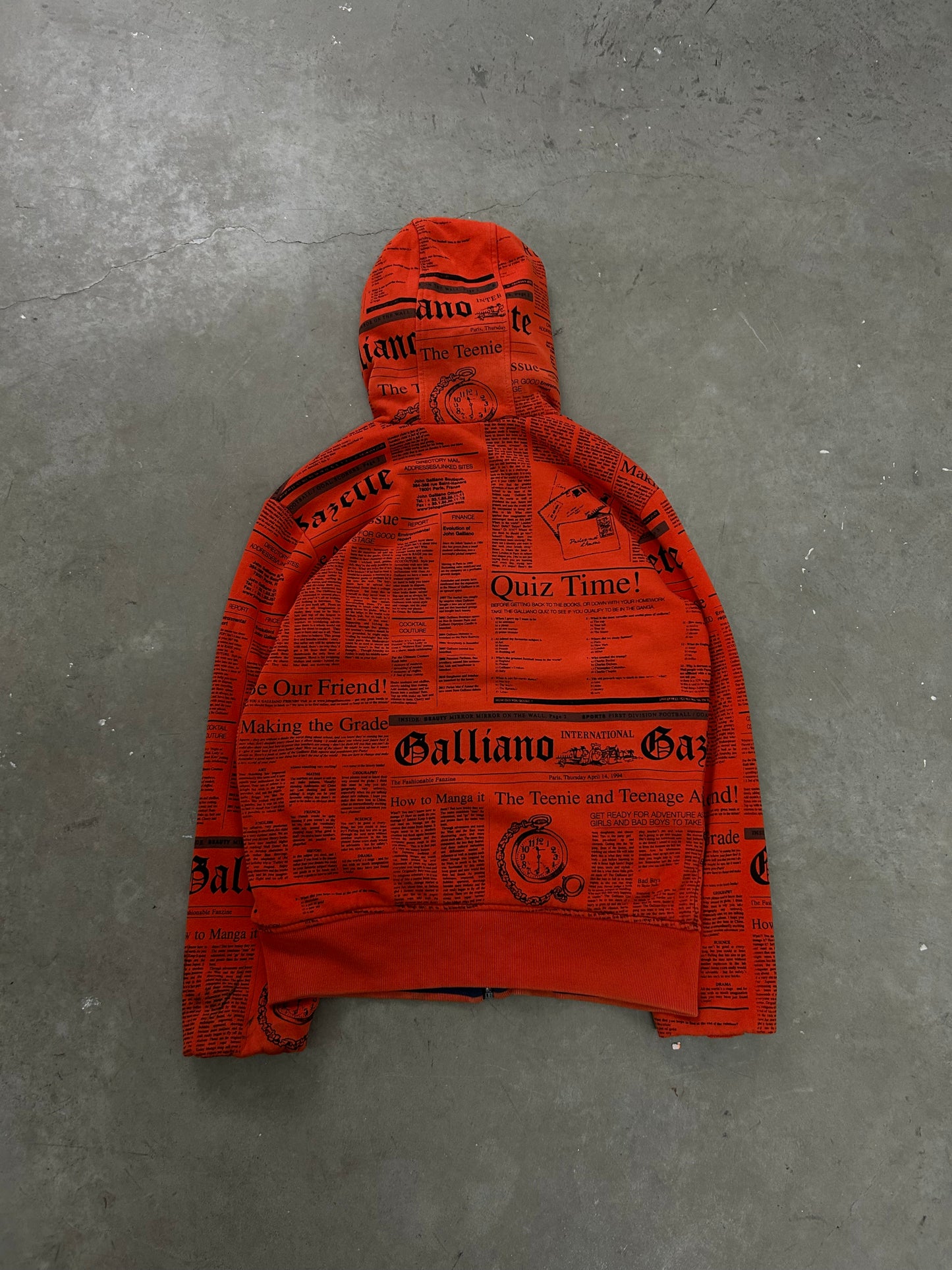 John Galliano Newspaper Hoodie (S)