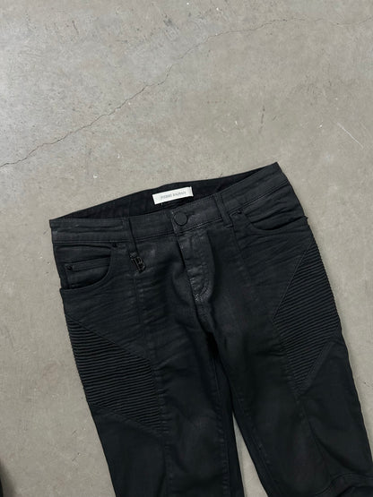 Pierre Balmain Waxed Biker Denim (S)