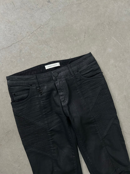 Pierre Balmain Waxed Biker Denim (S)