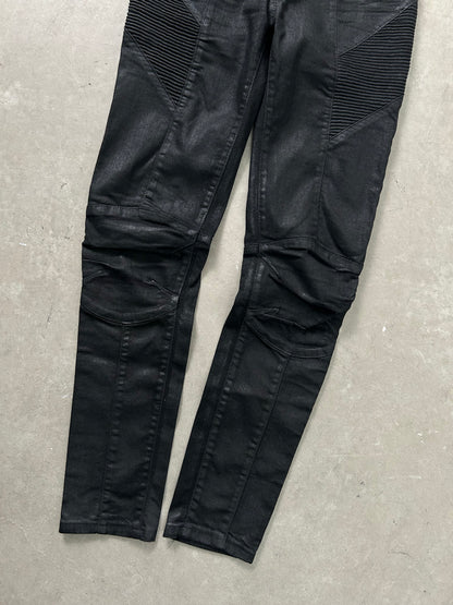 Pierre Balmain Waxed Biker Denim (S)