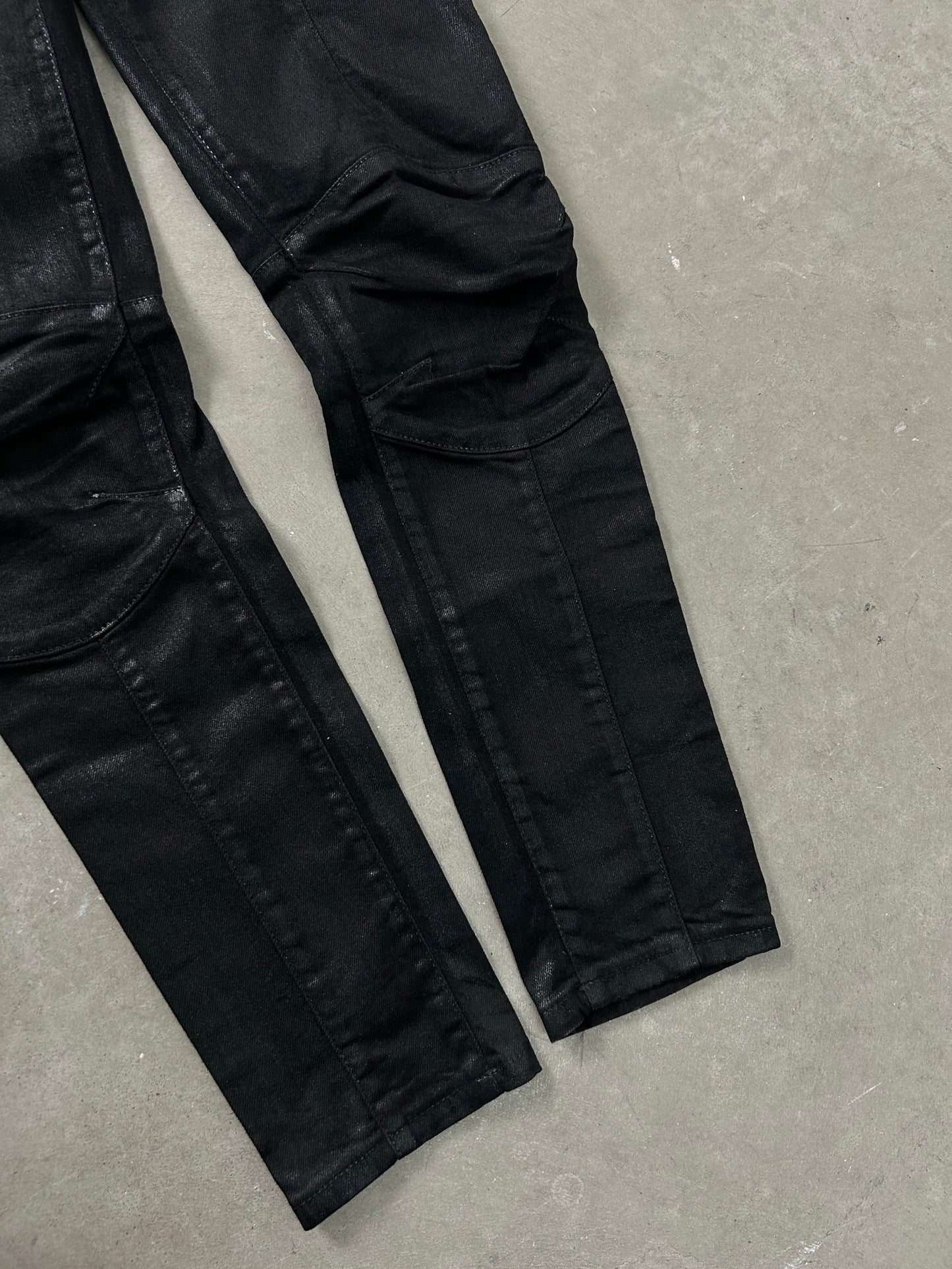 Pierre Balmain Waxed Biker Denim (S)