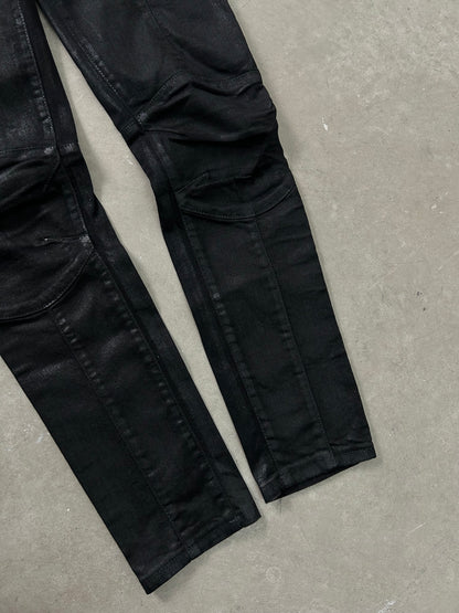 Pierre Balmain Waxed Biker Denim (S)