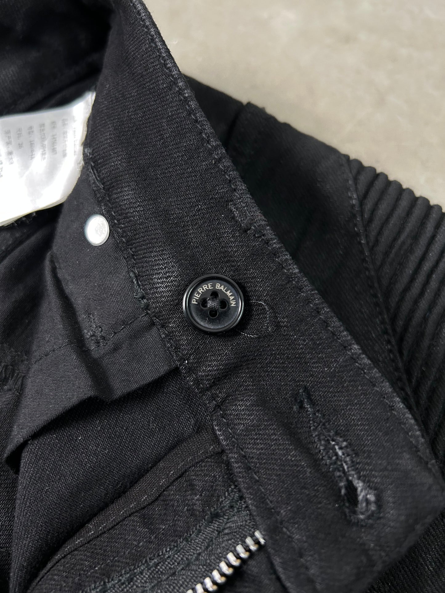 Pierre Balmain Waxed Biker Denim (S)