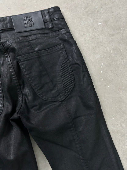 Pierre Balmain Waxed Biker Denim (S)