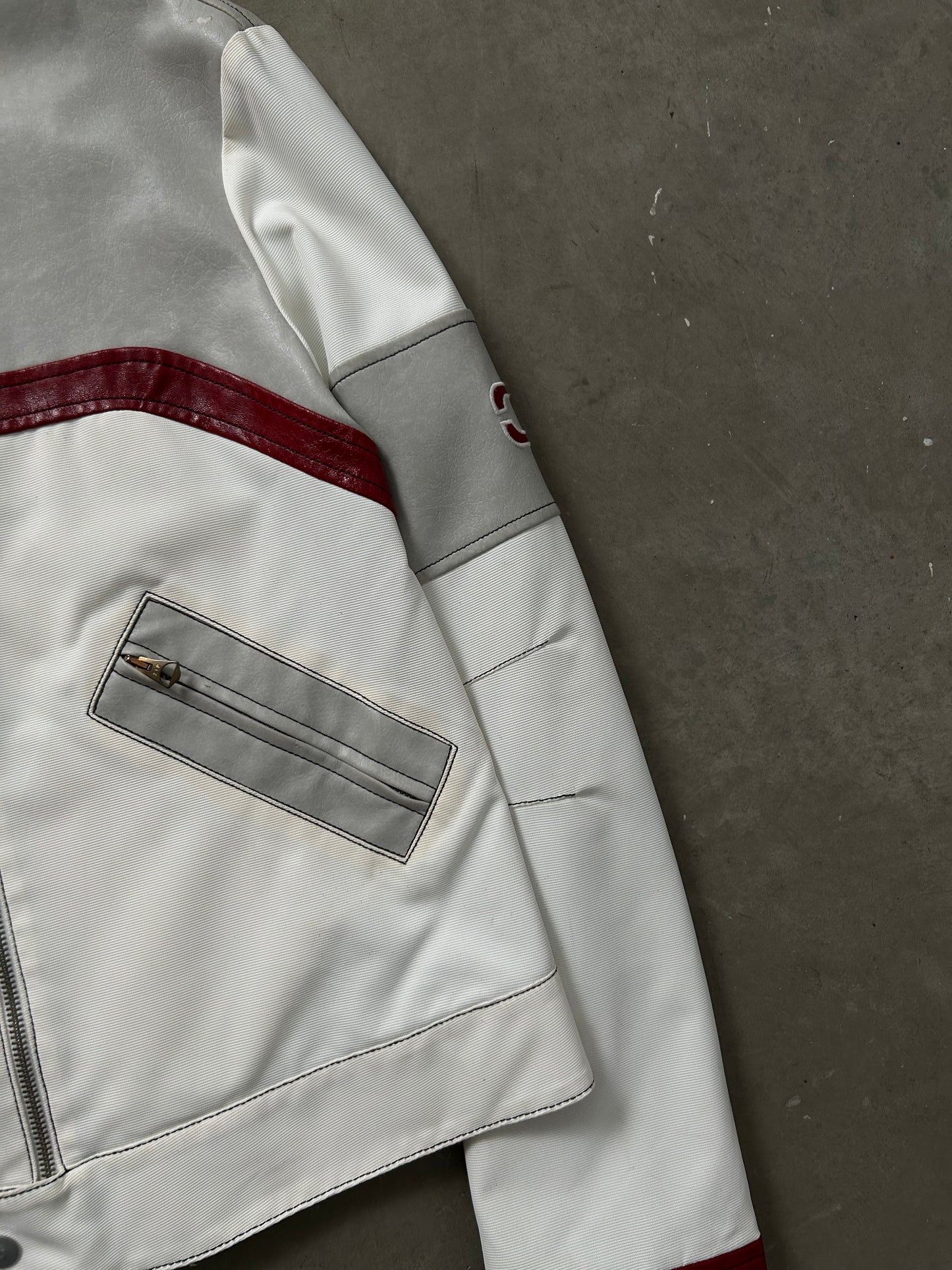 Armani Jeans Leather Racing Bike Jacket (M)