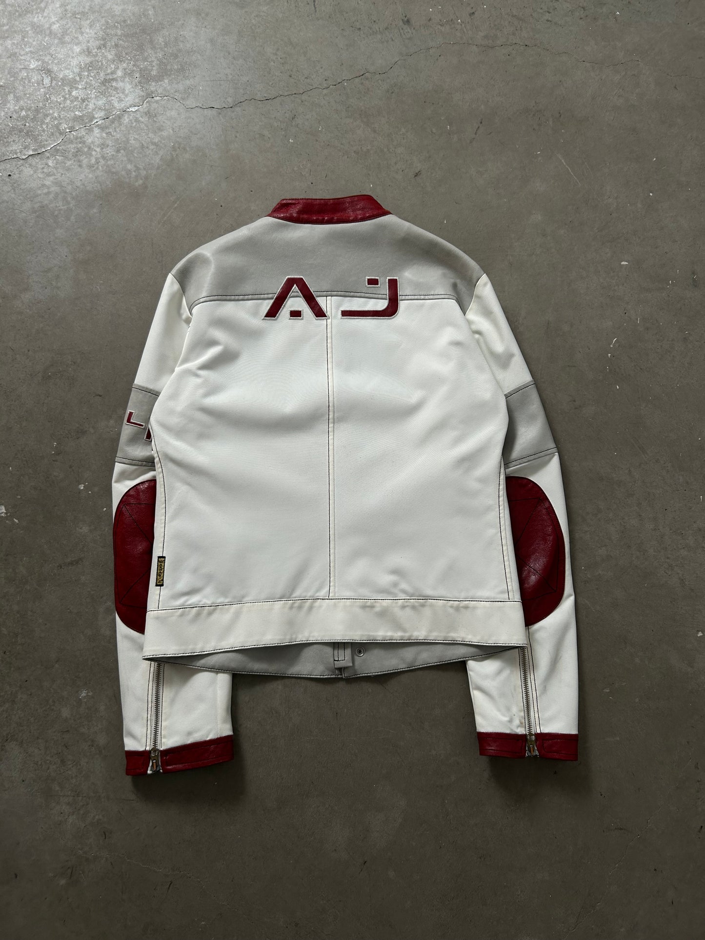 Armani Jeans Leather Racing Bike Jacket (M)