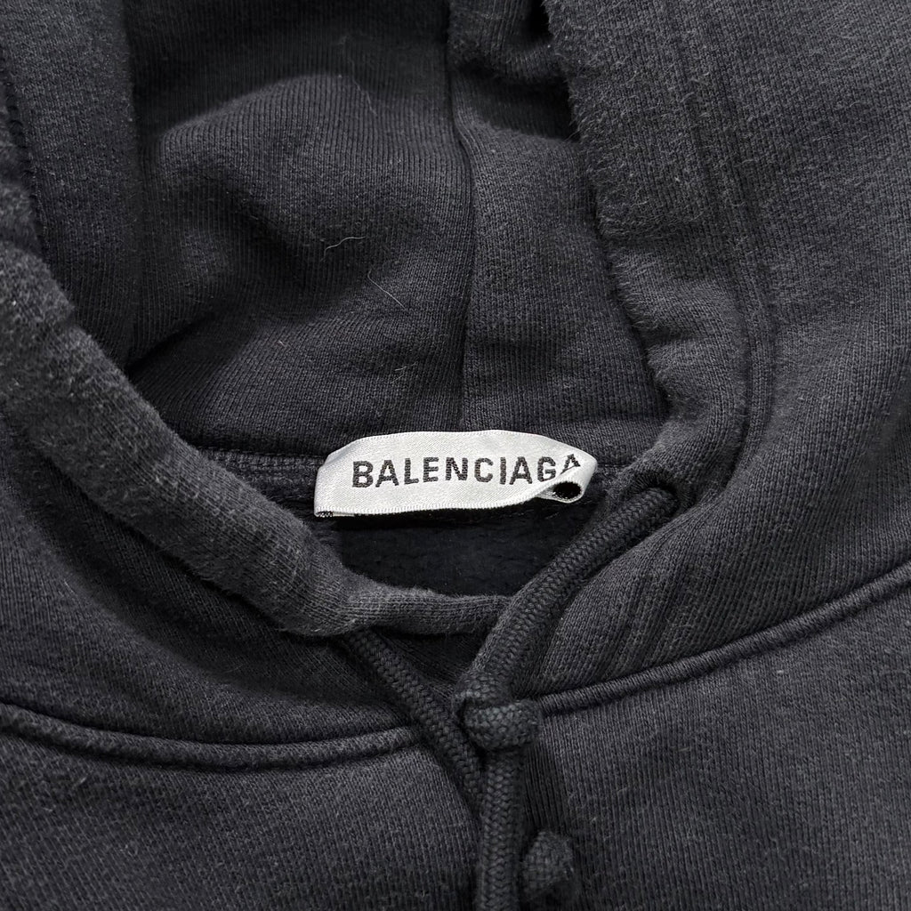 Balenciaga 2019 Pink Silicone Cursive Script Logo Oversized Hoodie