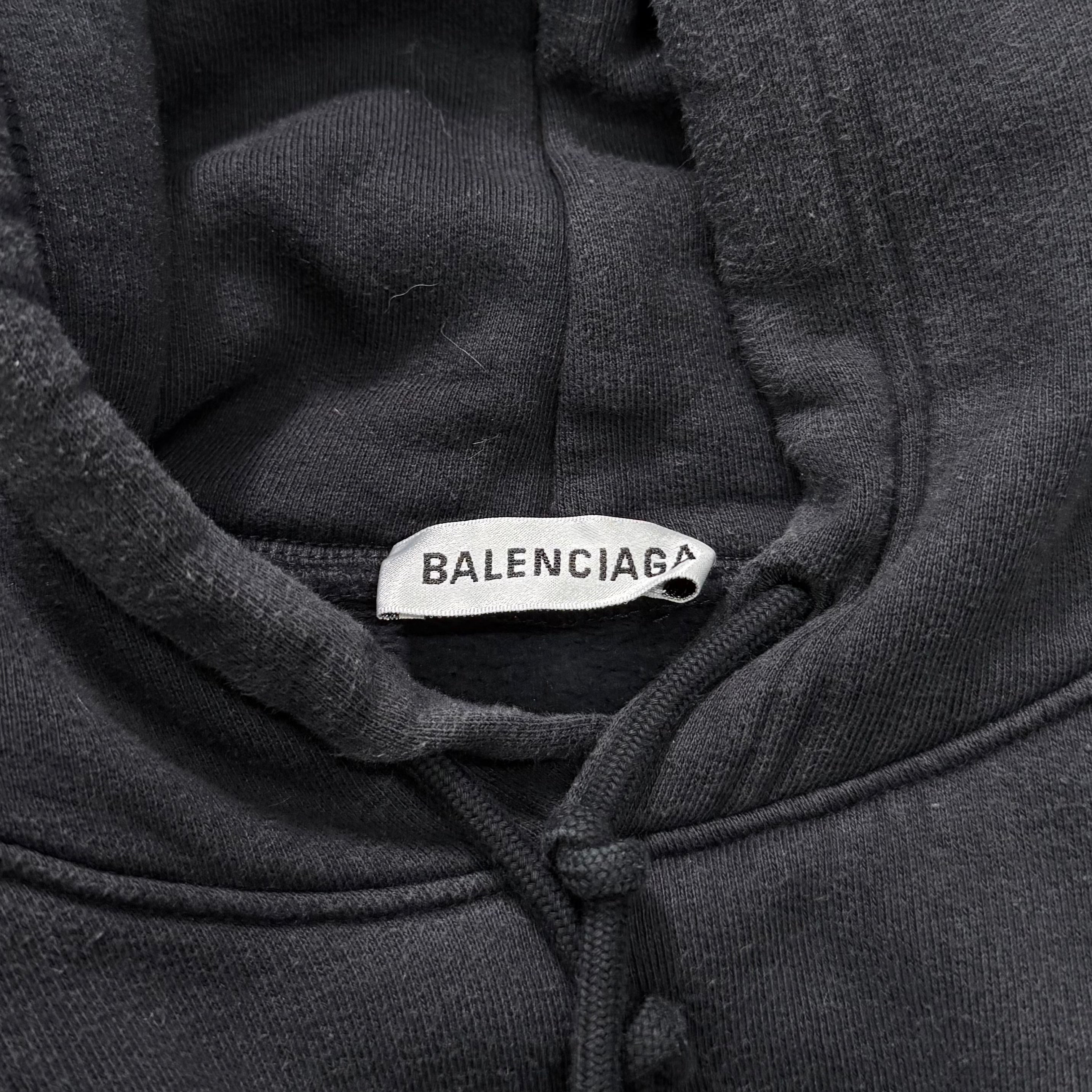 Balenciaga 2019 Pink Silicone Cursive Script Logo Oversized Hoodie